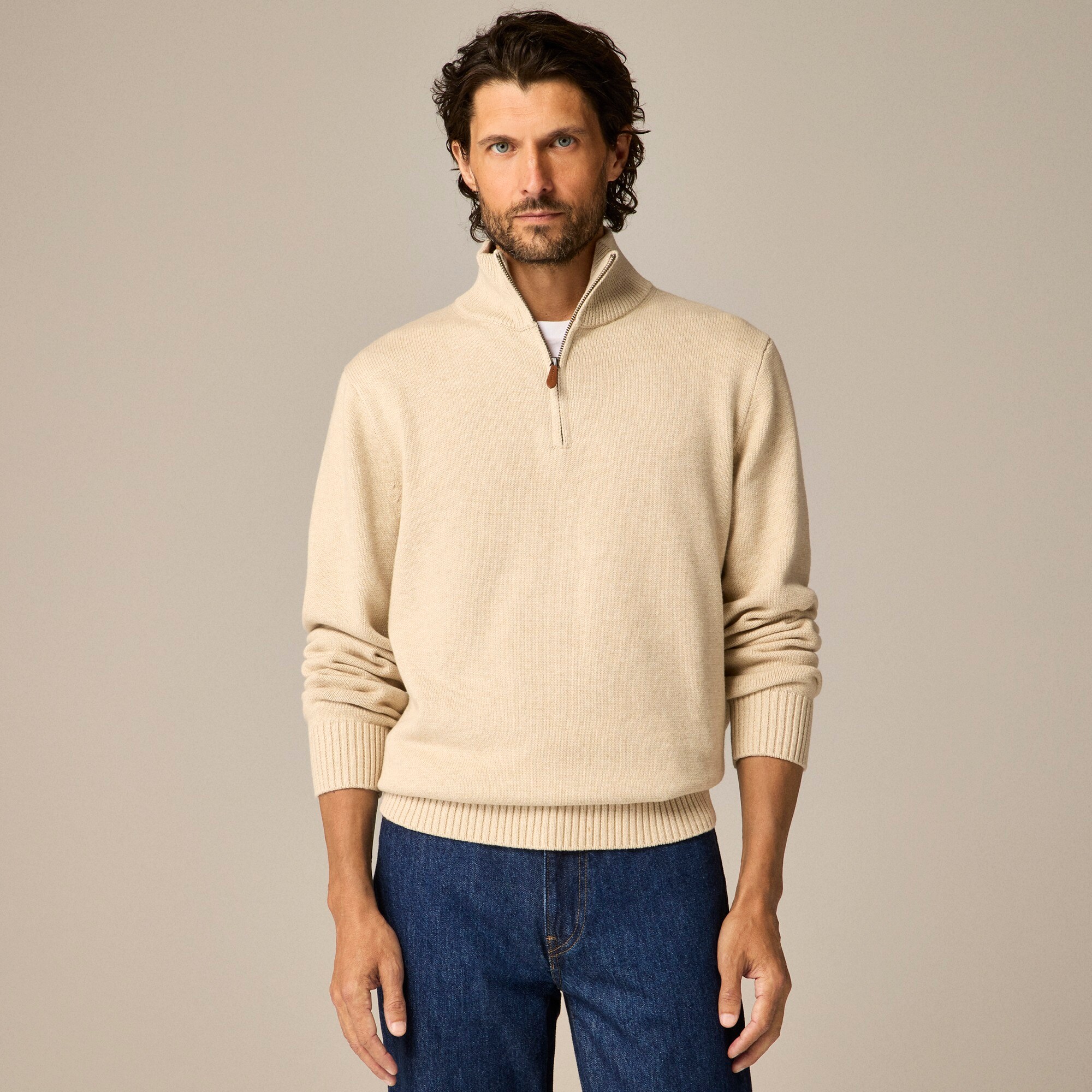  Heritage cotton half-zip sweater