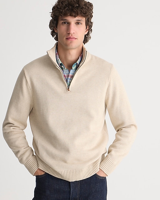 mens Heritage cotton half-zip sweater