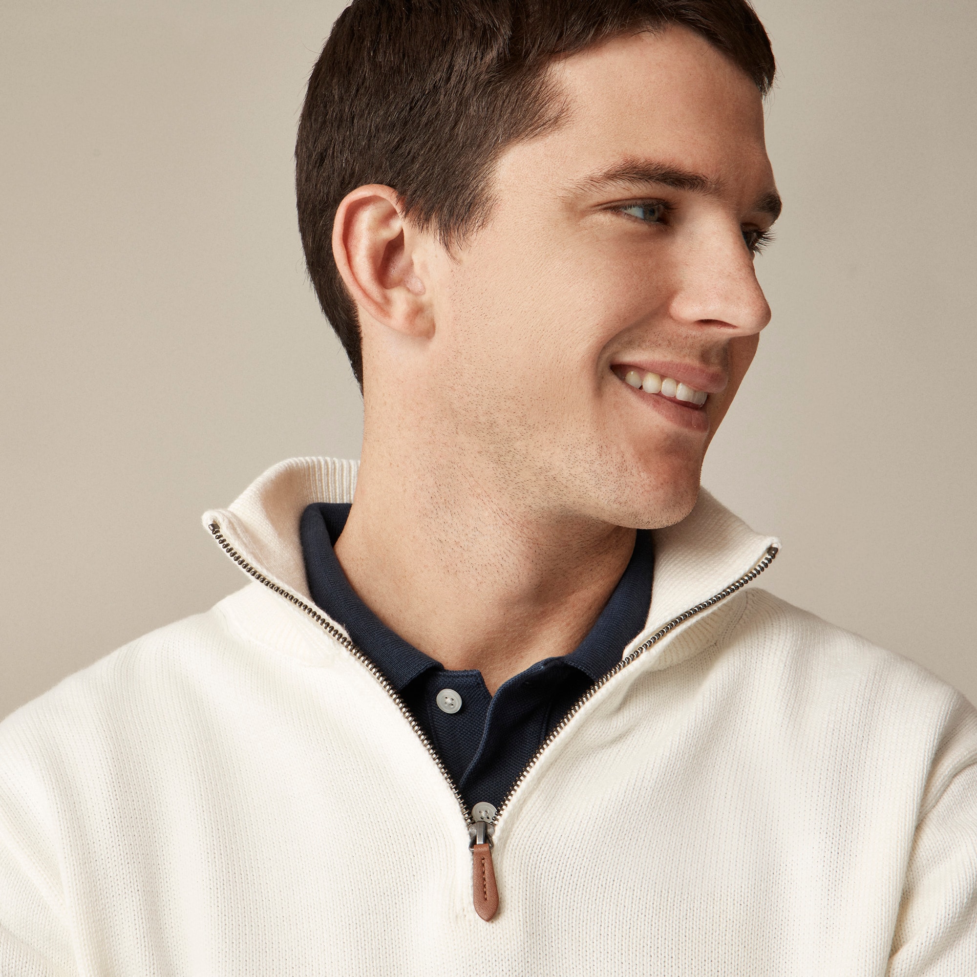 Heritage cotton half-zip sweater