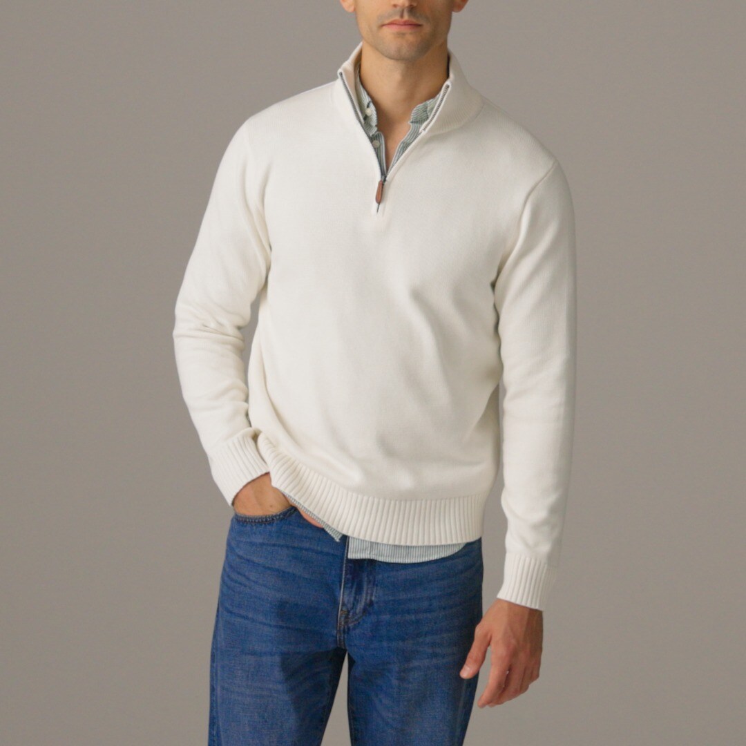 Heritage cotton quarter-zip sweater