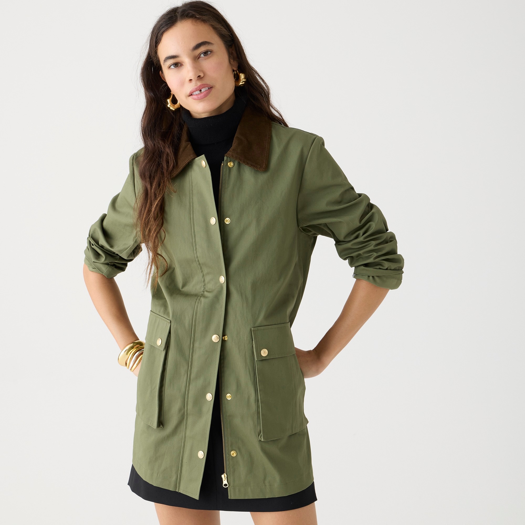 j.crew: heritage barn jacket&trade; in waxed cotton twill for women