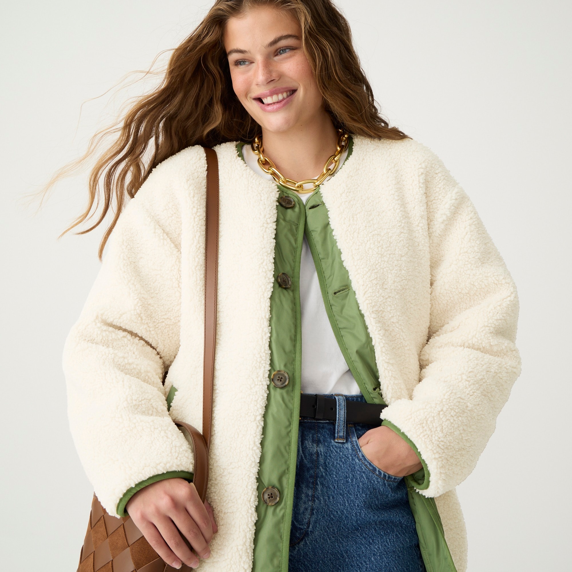 J.Crew: Reversible Puffer Jacket With PrimaLoft® For Women