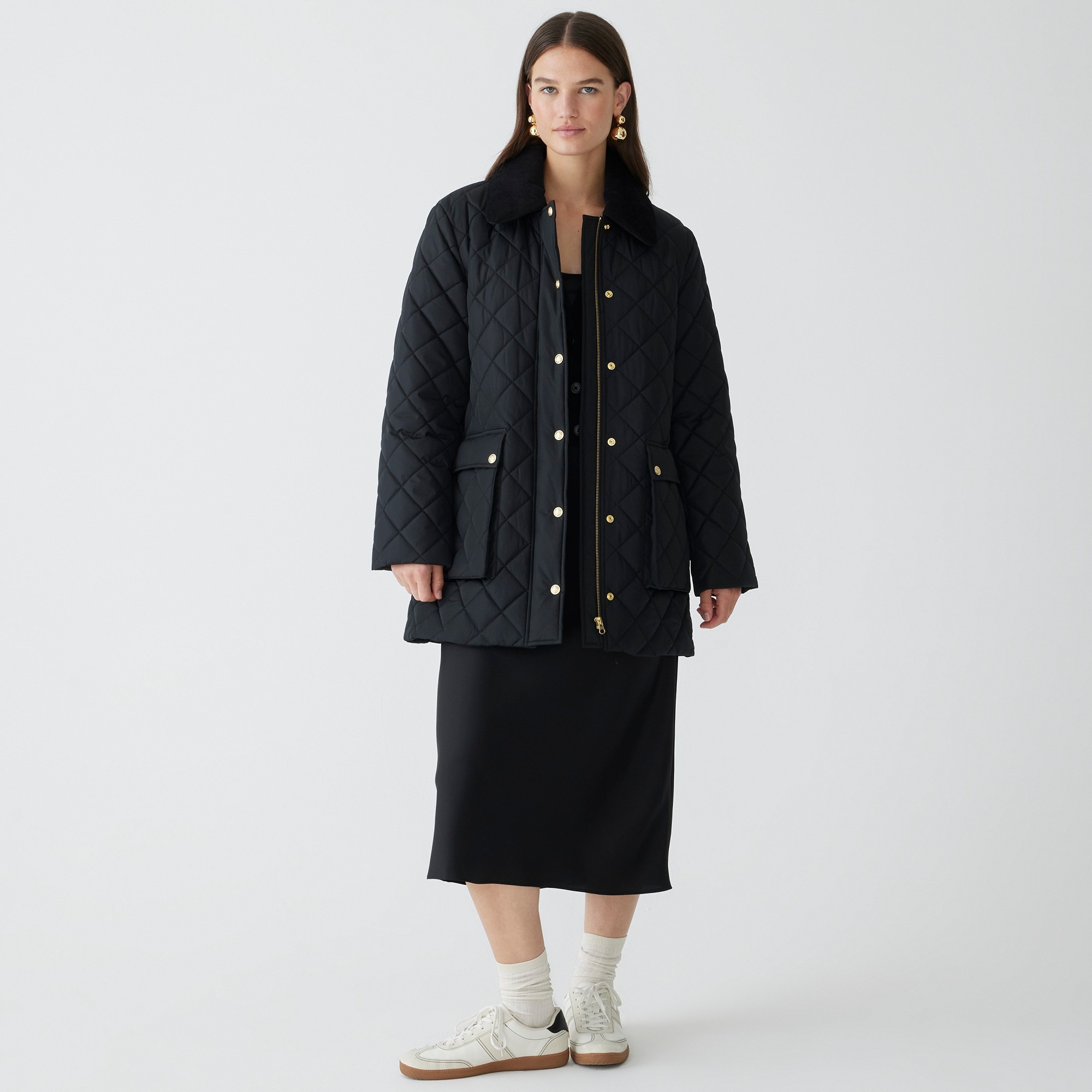 j.crew: heritage quilted barn jacket&trade; with primaloft&reg; for women