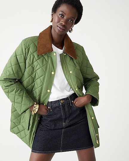 j.crew: heritage quilted barn jacket&trade; with primaloft&reg; for women