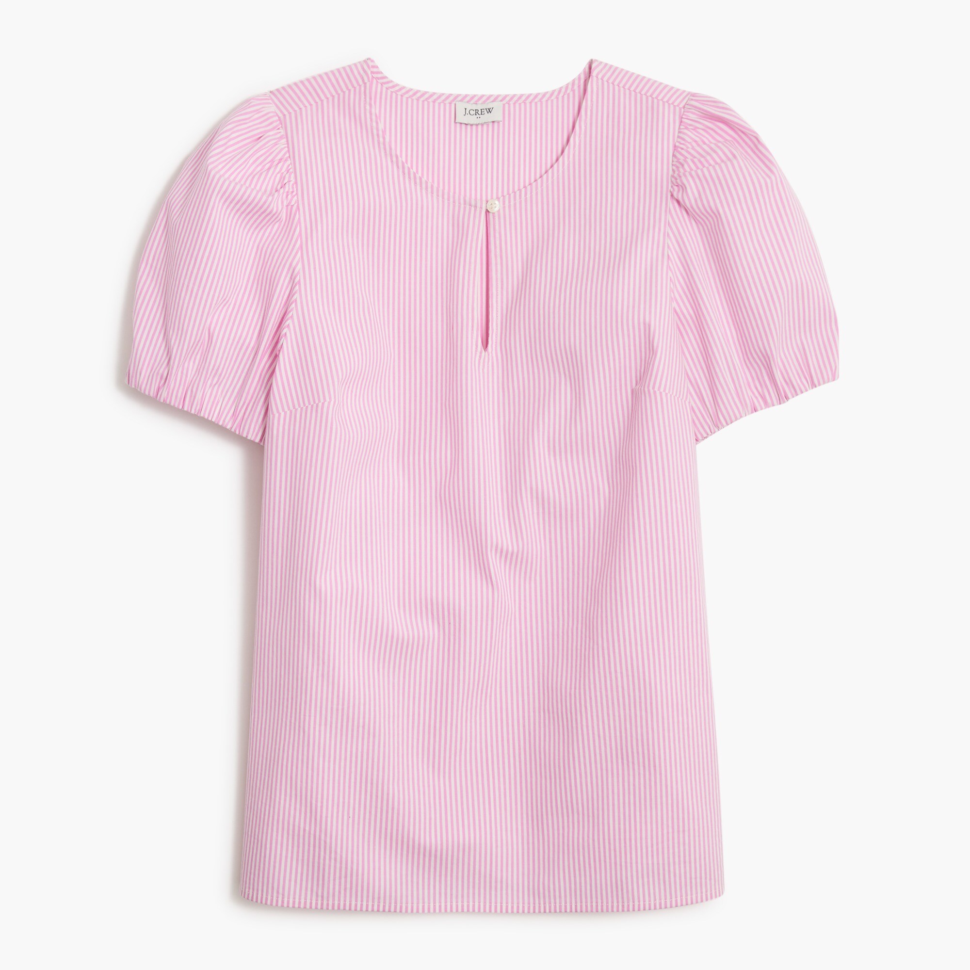  Puff-sleeve keyhole top