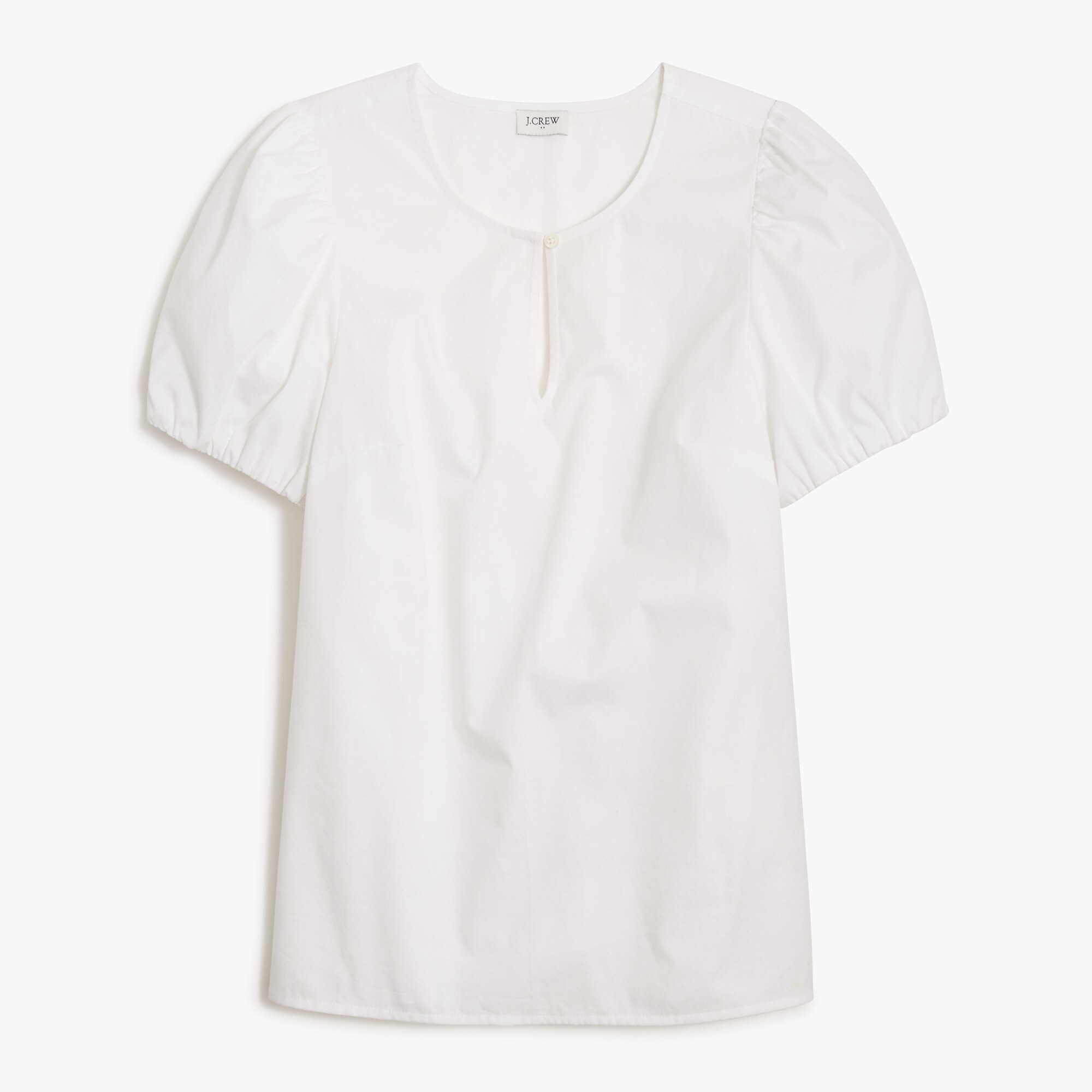 puff-sleeve keyhole top for women