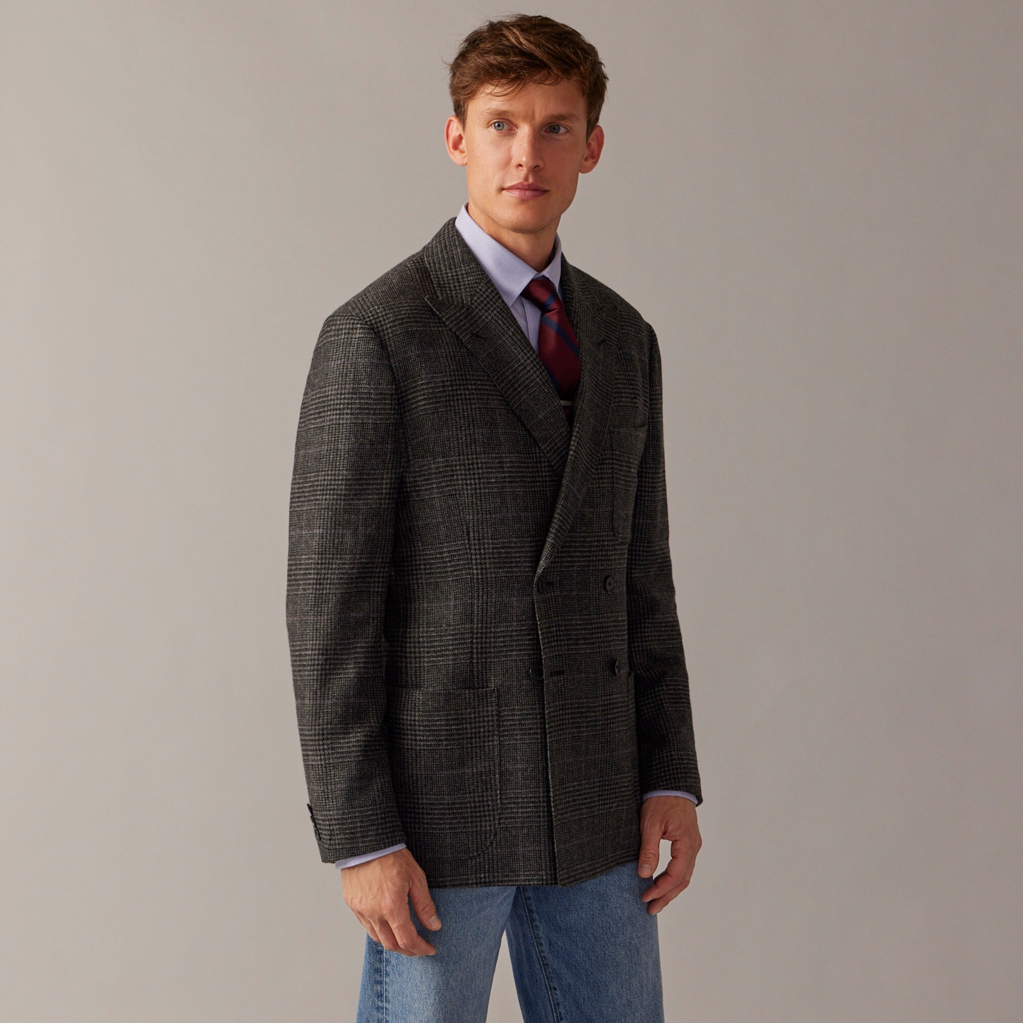 Crosby Classic-fit double-breasted blazer in plain-weave wool