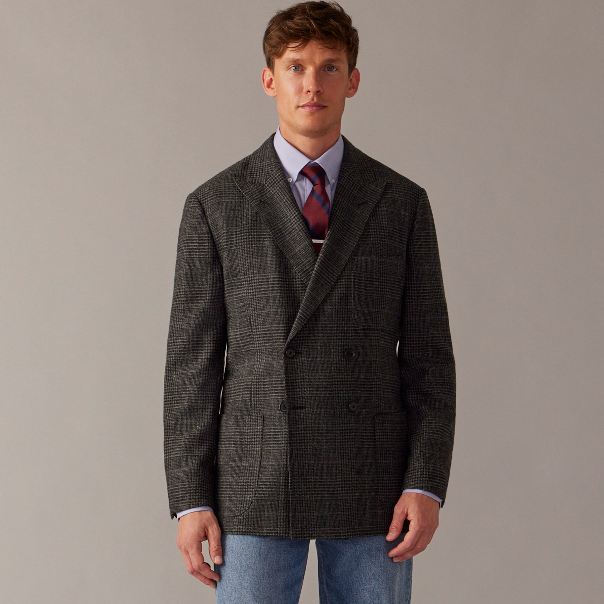 Crosby Classic-fit double-breasted blazer in plain-weave wool