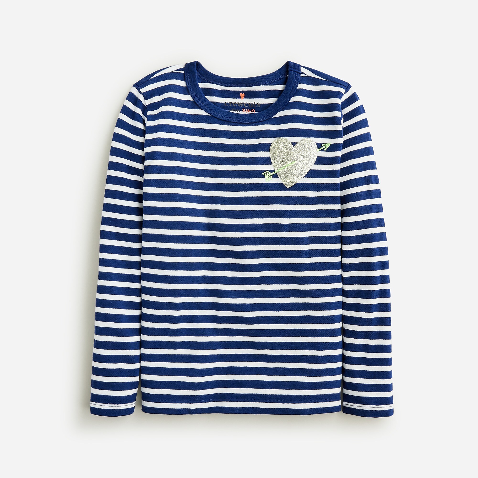 Girls' long-sleeve striped critter T-shirt