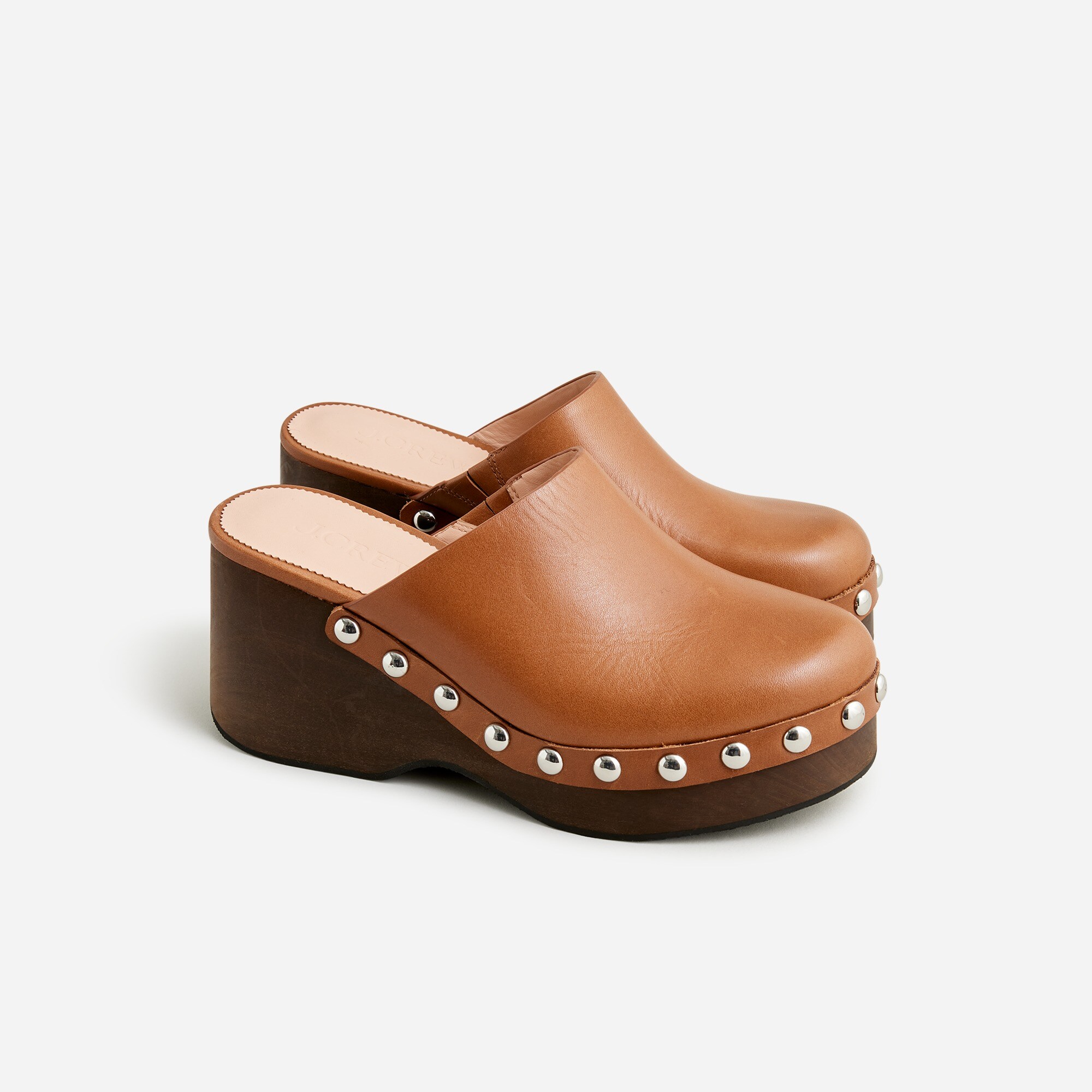 womens Slip-on studded platform clogs