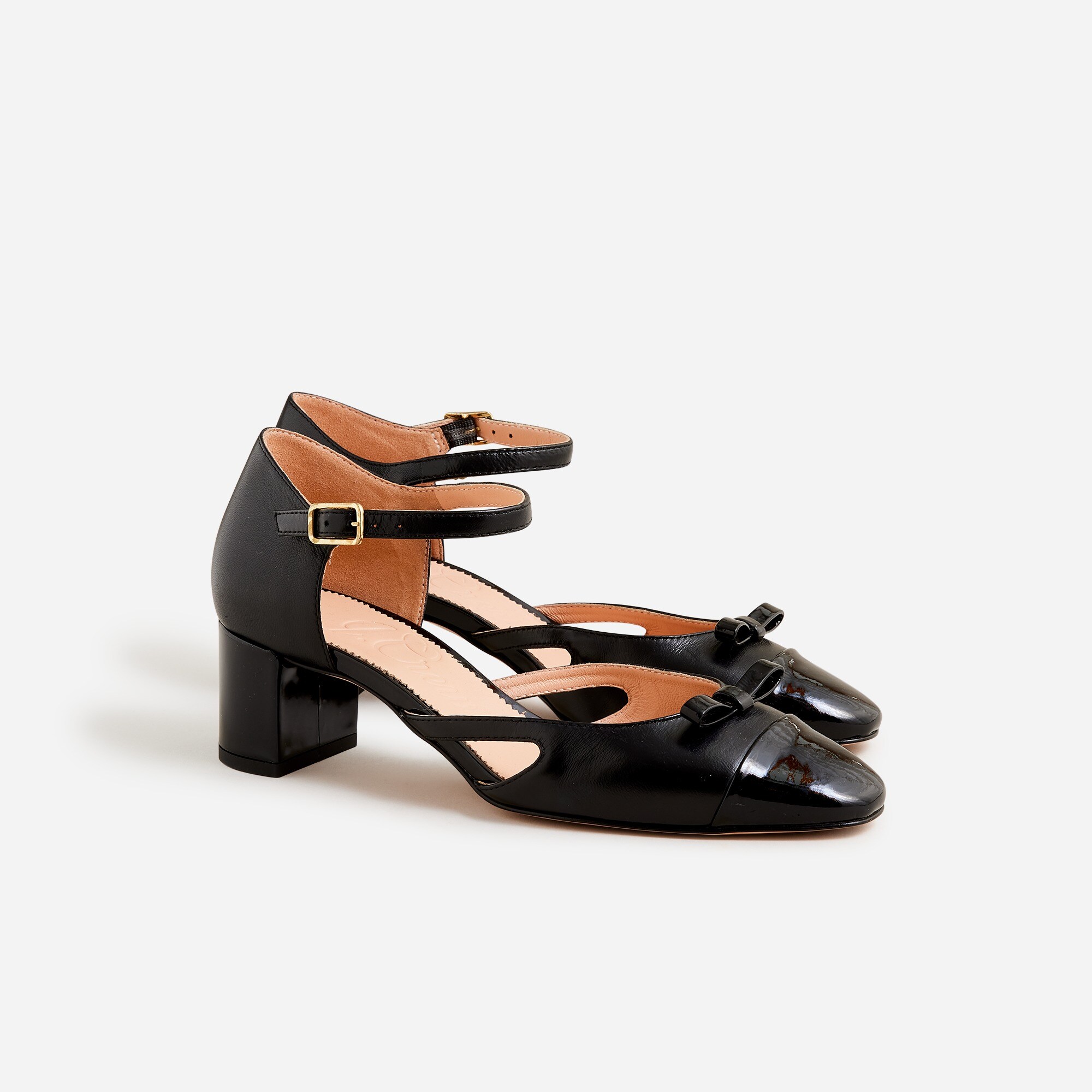  Millie ankle-strap cutout heels in leather