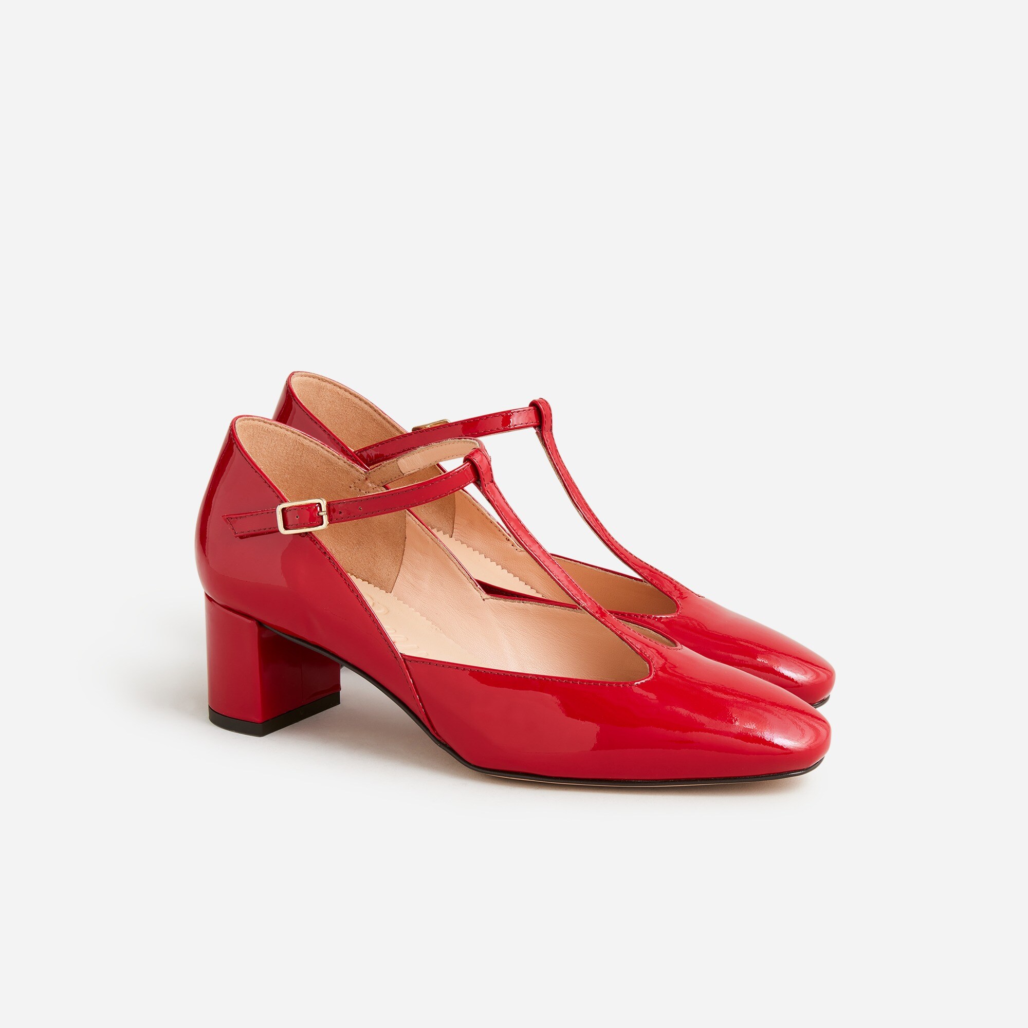 Millie T-strap heels in patent leather