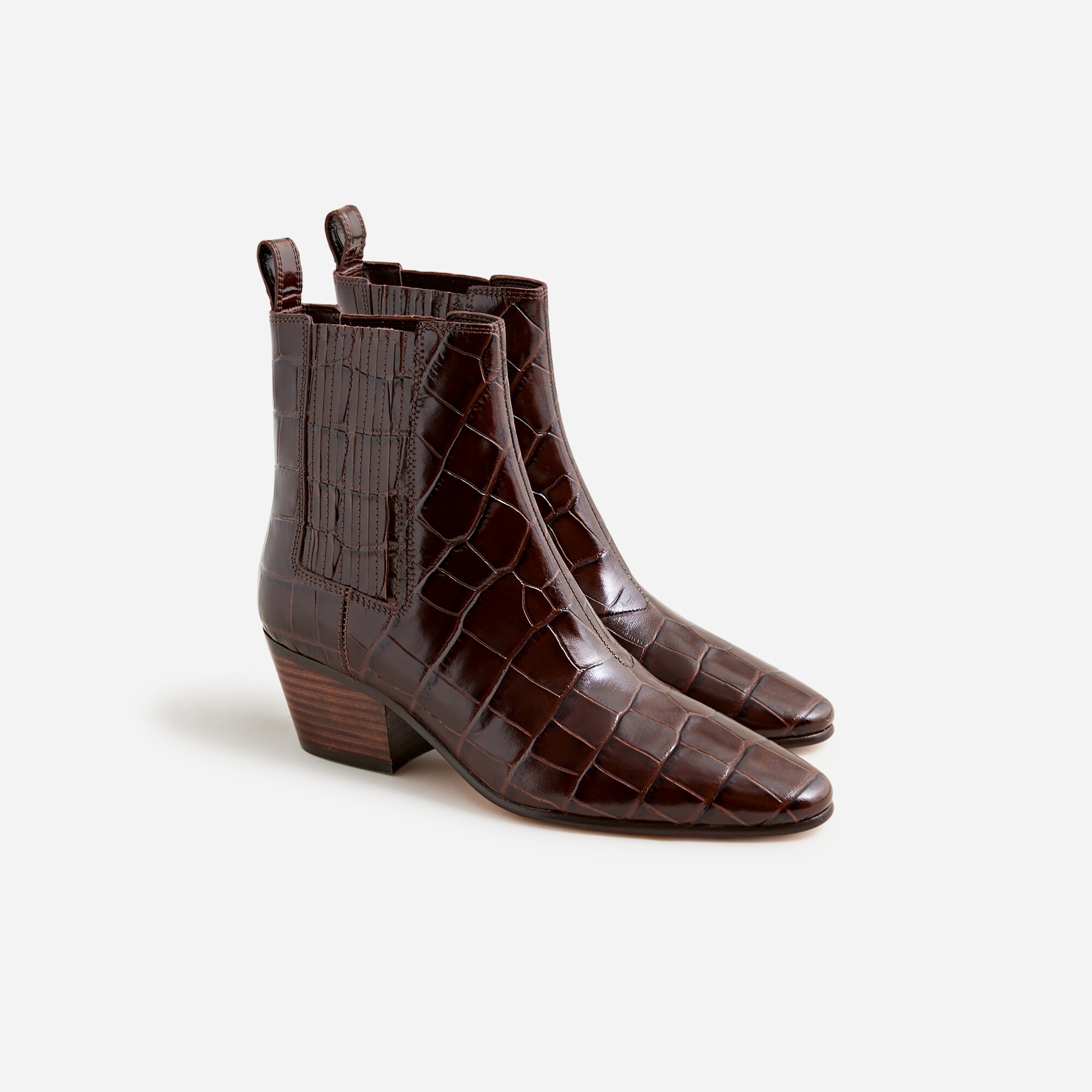 Piper ankle boots in Italian croc-embossed leather