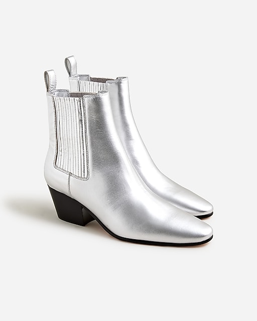 womens Piper ankle boots in metallic leather