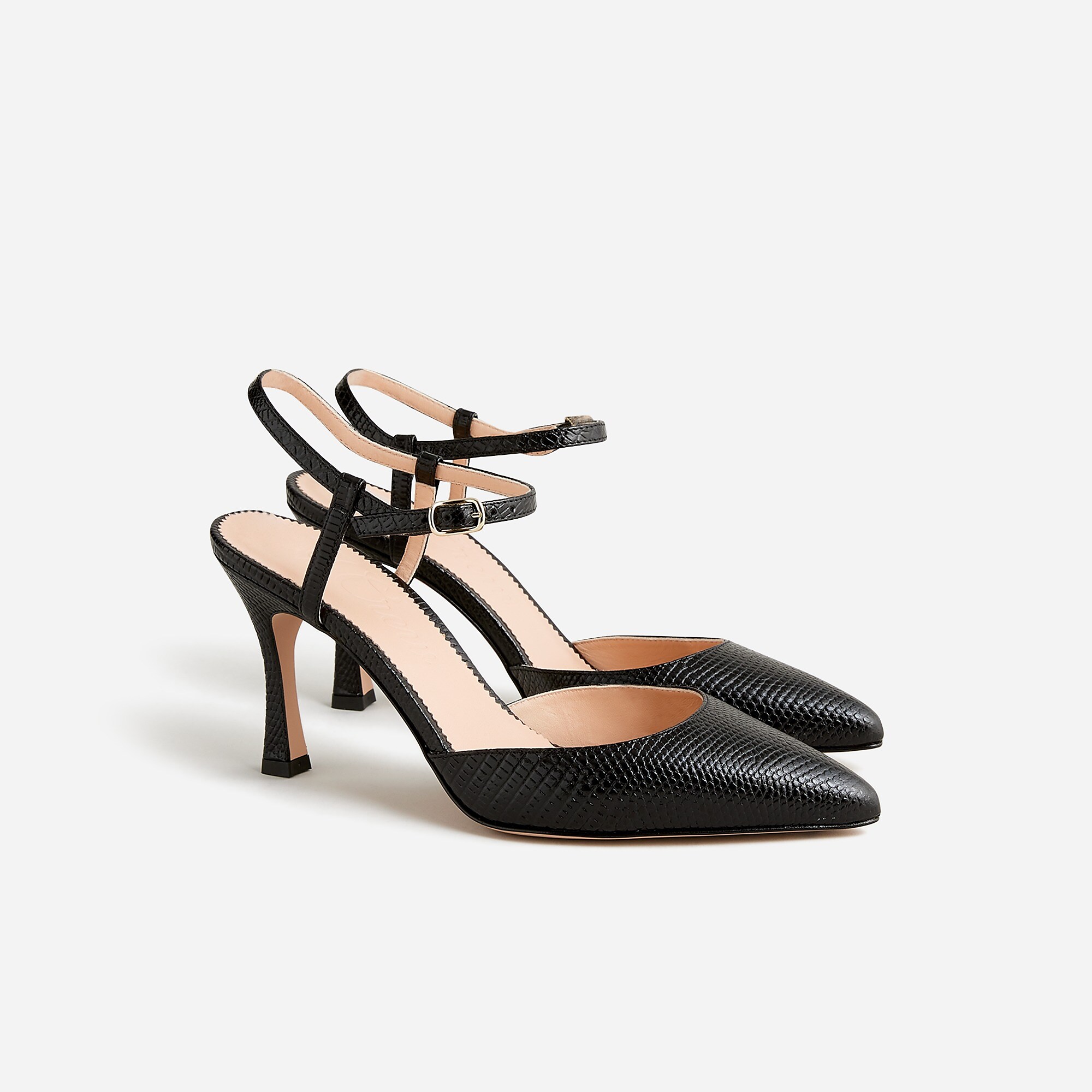 Elsie Made-in-Italy lizard-embossed leather heels
