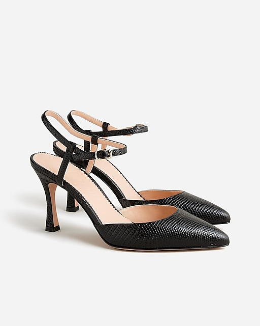womens Elsie Made-in-Italy lizard-embossed leather heels