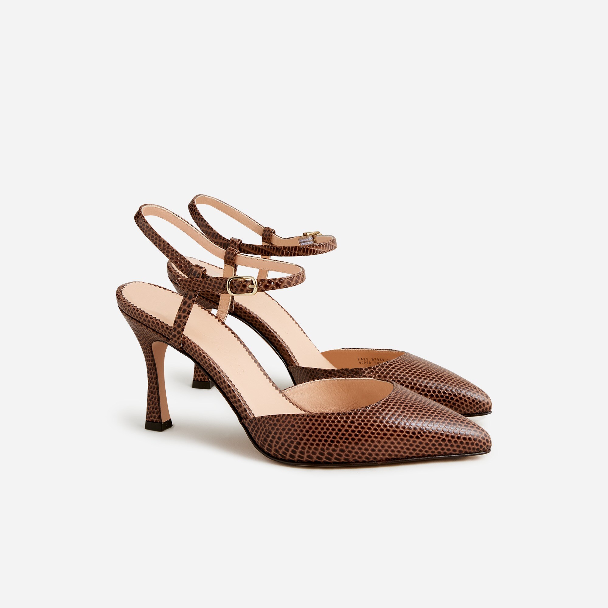 Elsie Made-in-Italy lizard-embossed leather heels