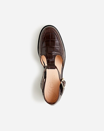 J.Crew: Winona Cutout Loafers In Italian Croc-embossed Leather For Women