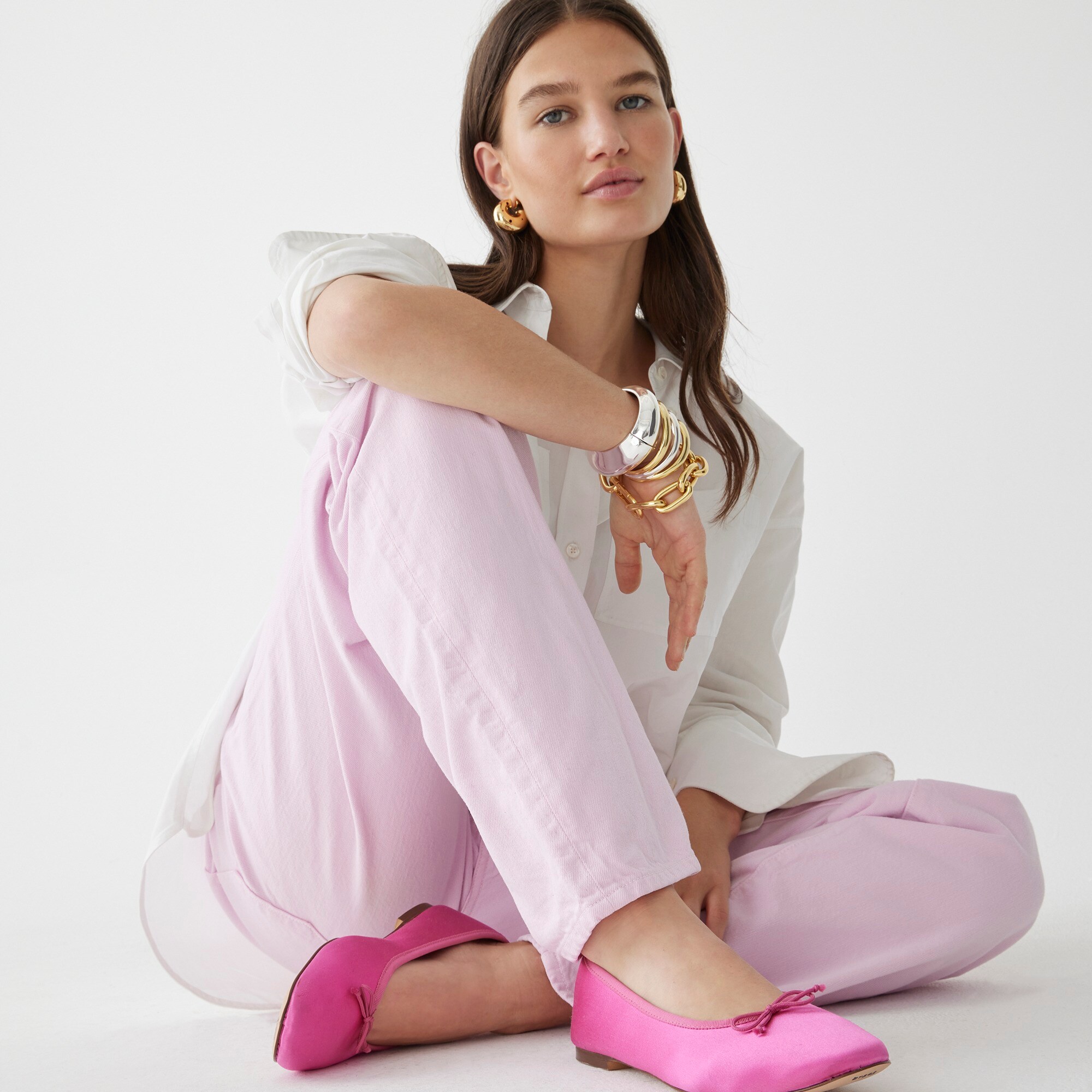 J.Crew Zoe Strappy Flats In Satin For Women