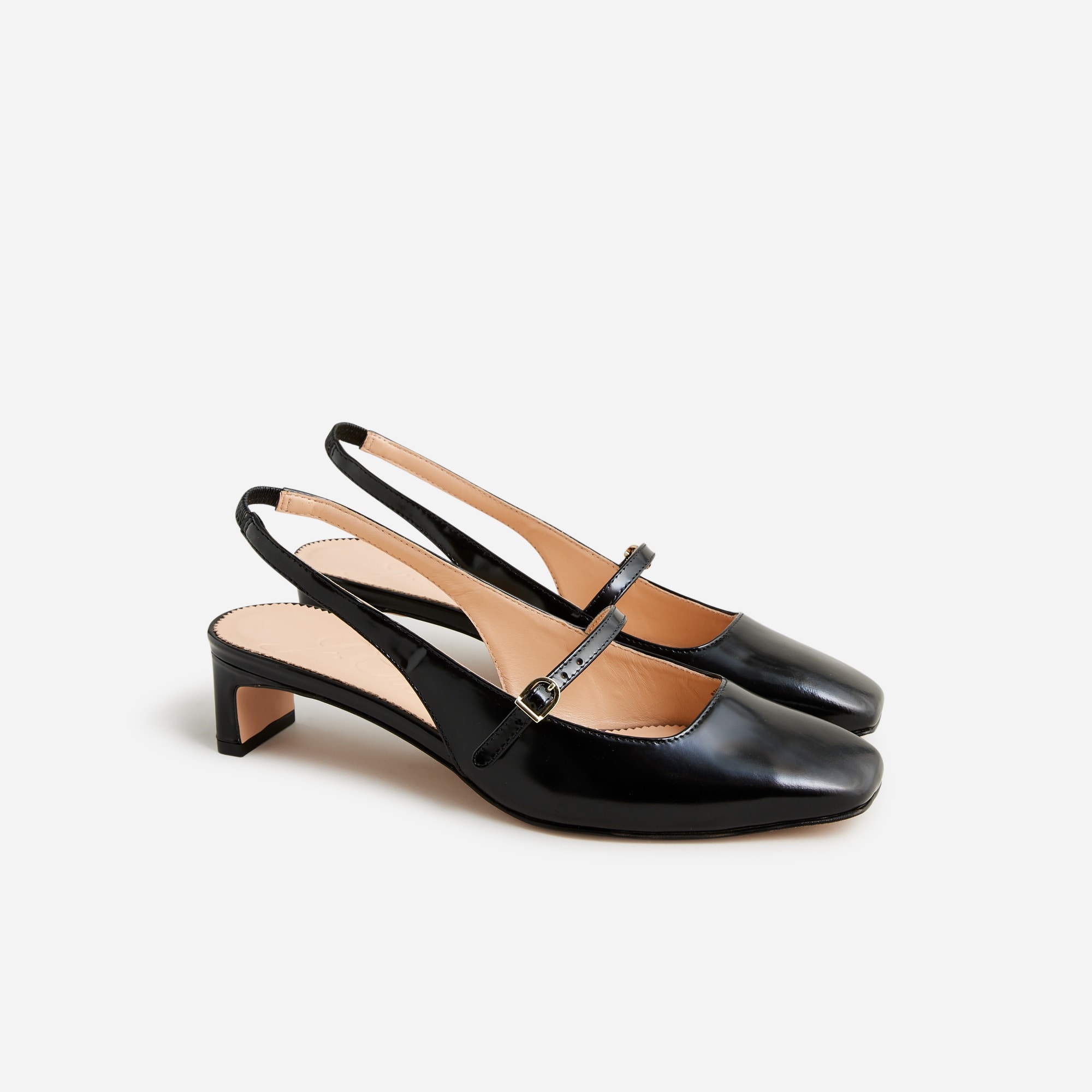 J.Crew: Layla Slingback Mary Jane Heels In Spazzolato Leather For Women