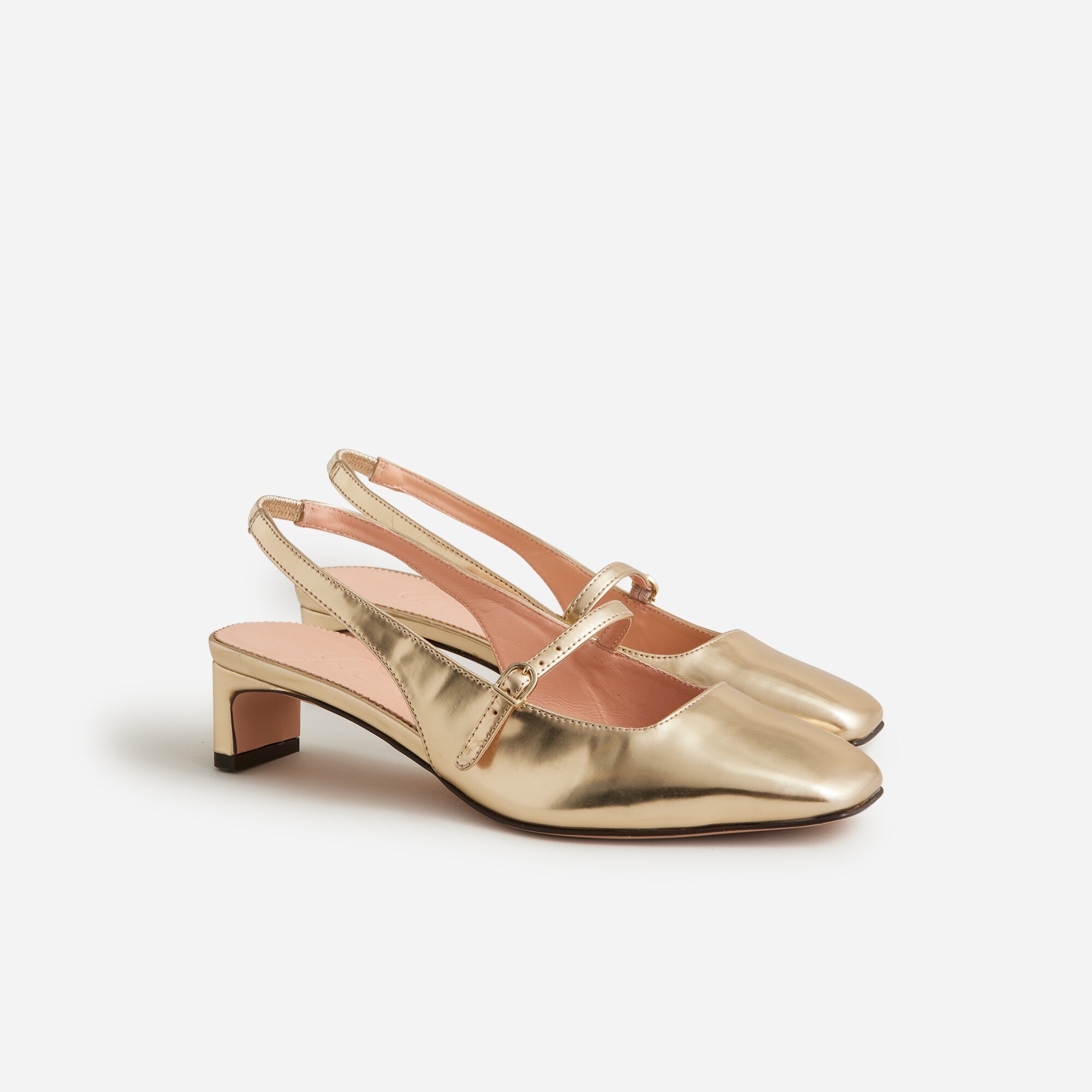  Layla slingback Mary Jane heels in specchio leather