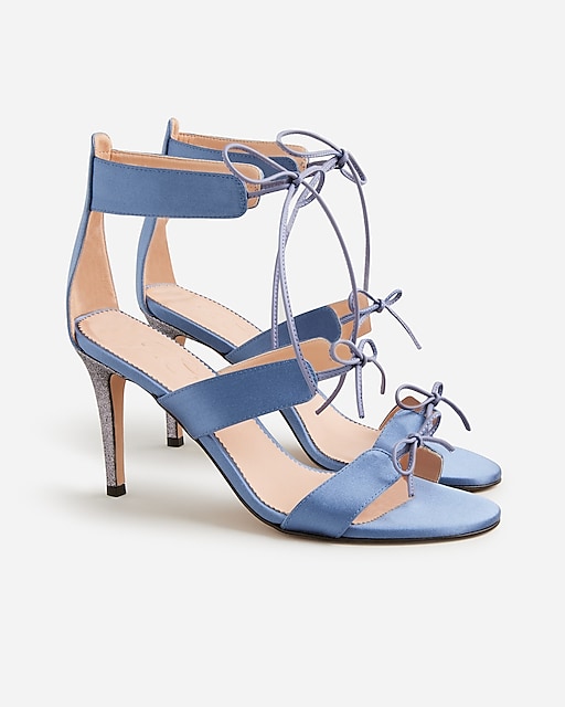  Collection Rylie lace-up heels in Italian satin