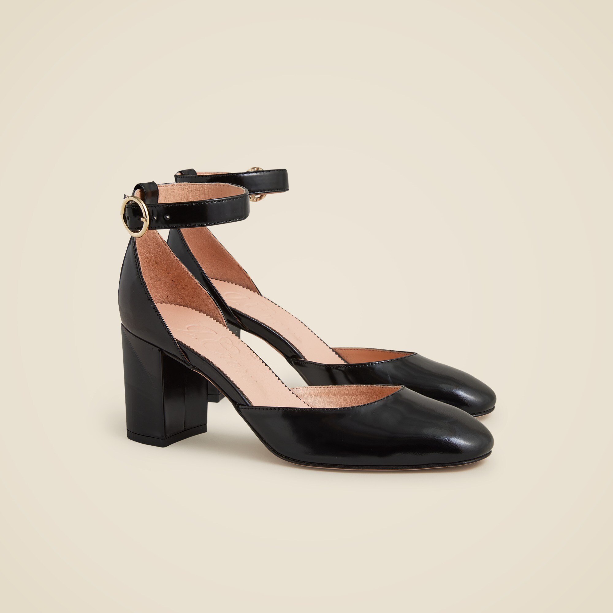 Maisie ankle-strap heels in leather