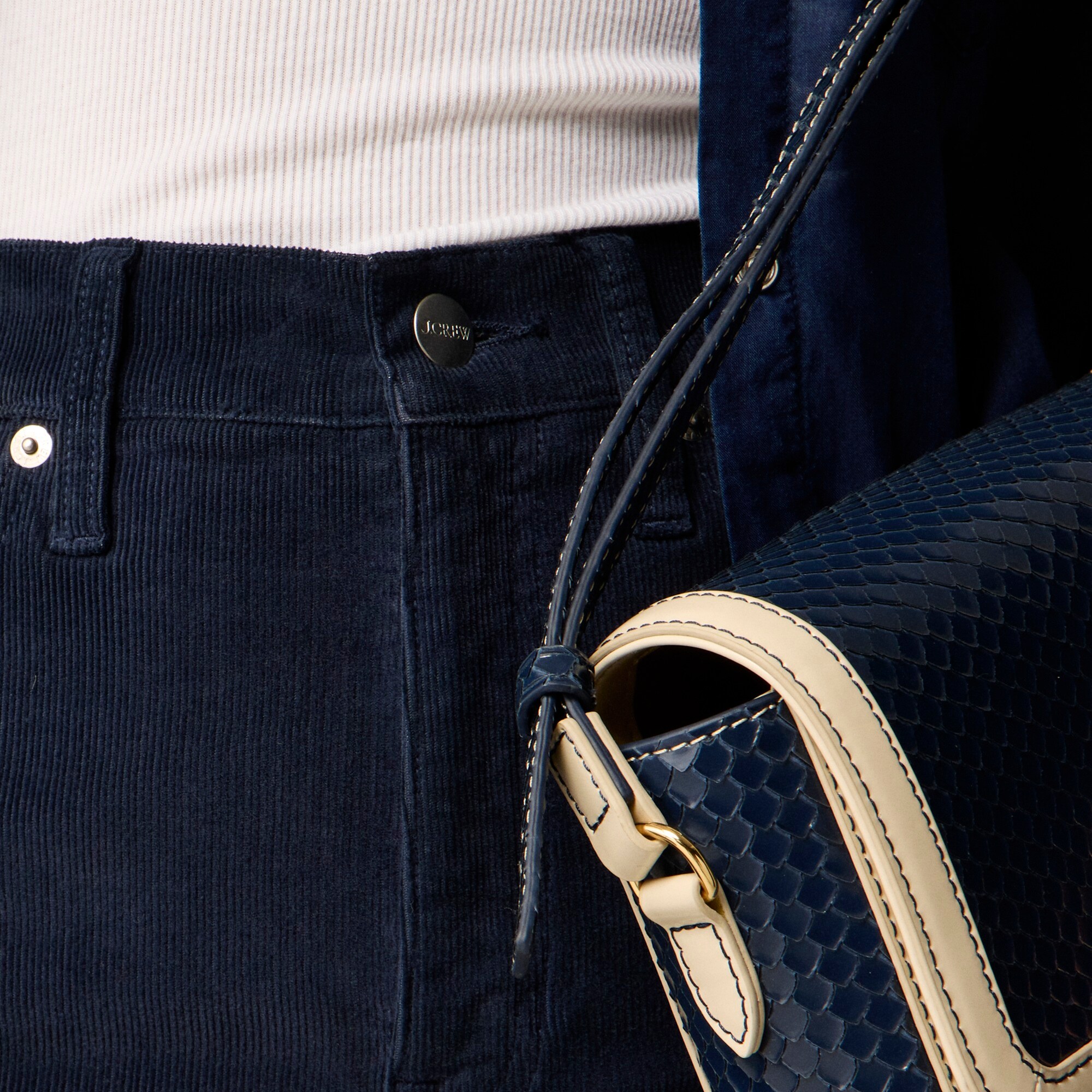 Petite wide-leg corduroy trouser