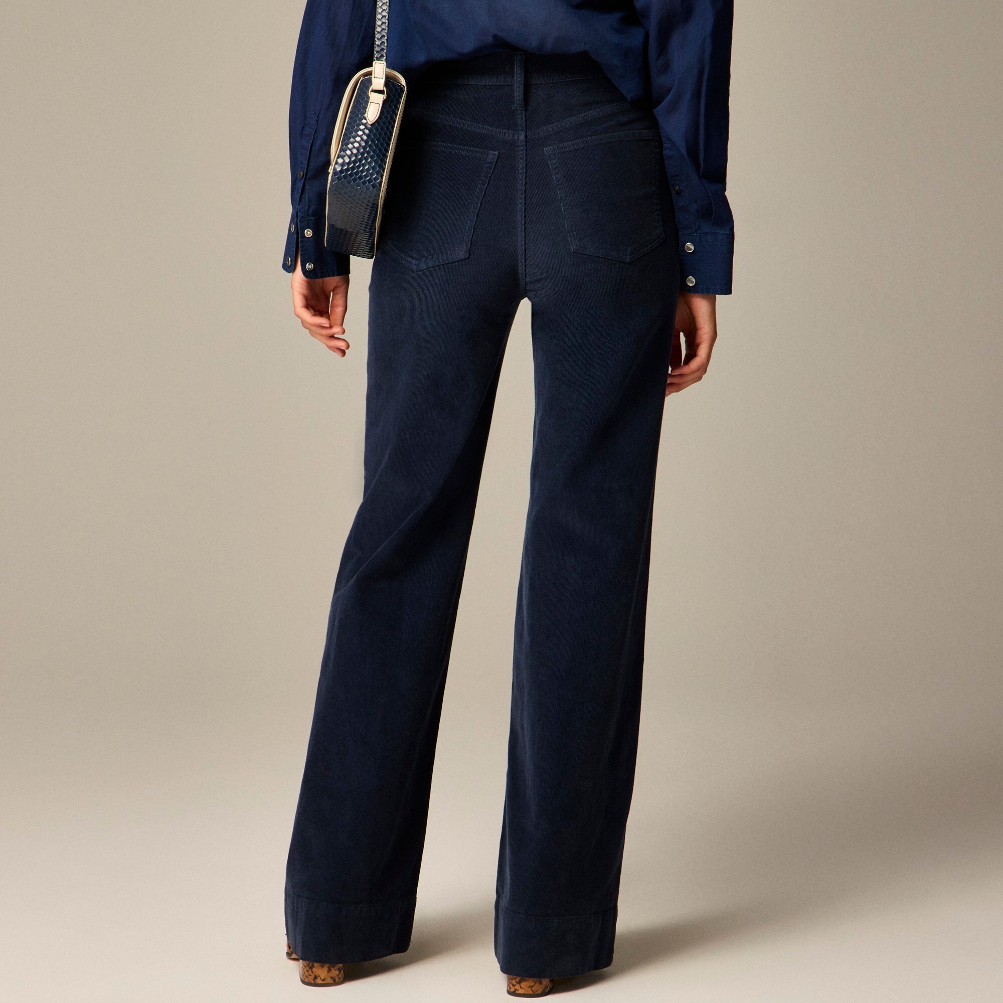 Petite wide-leg corduroy trouser