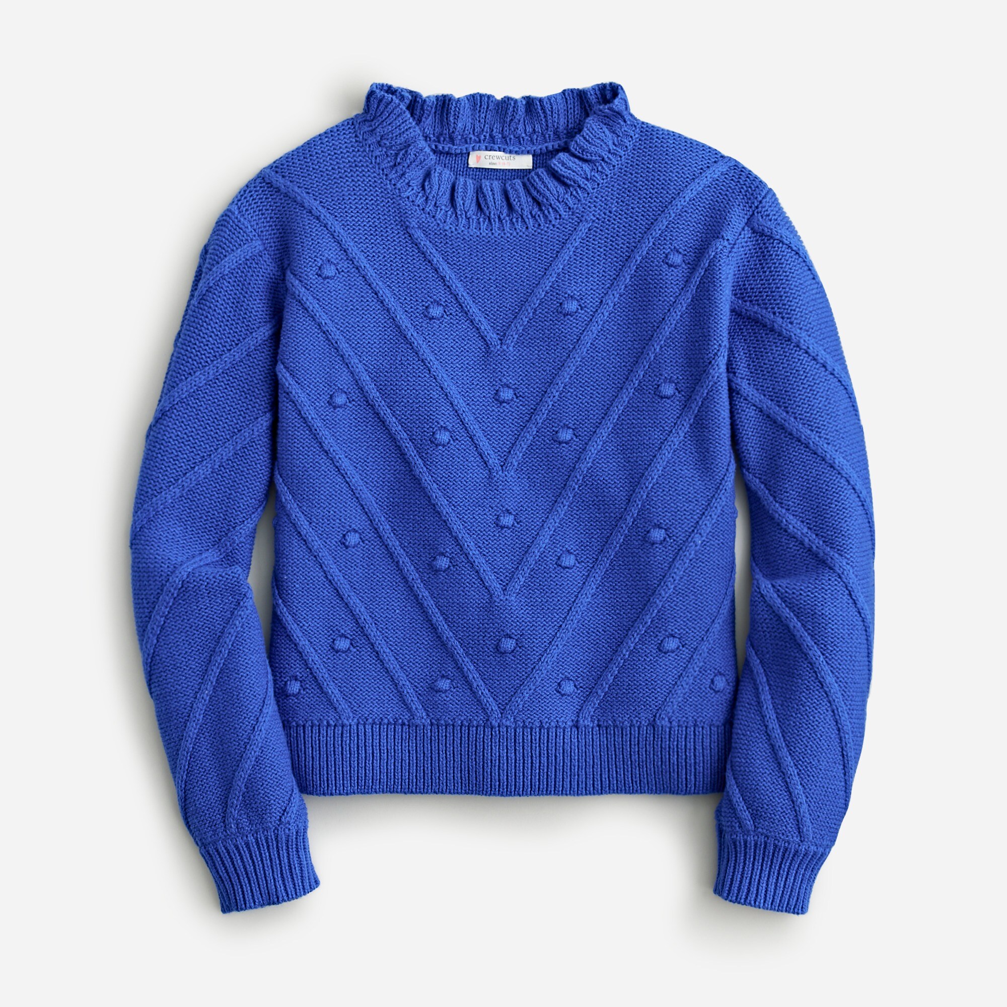  Girls' ruffleneck bobble sweater