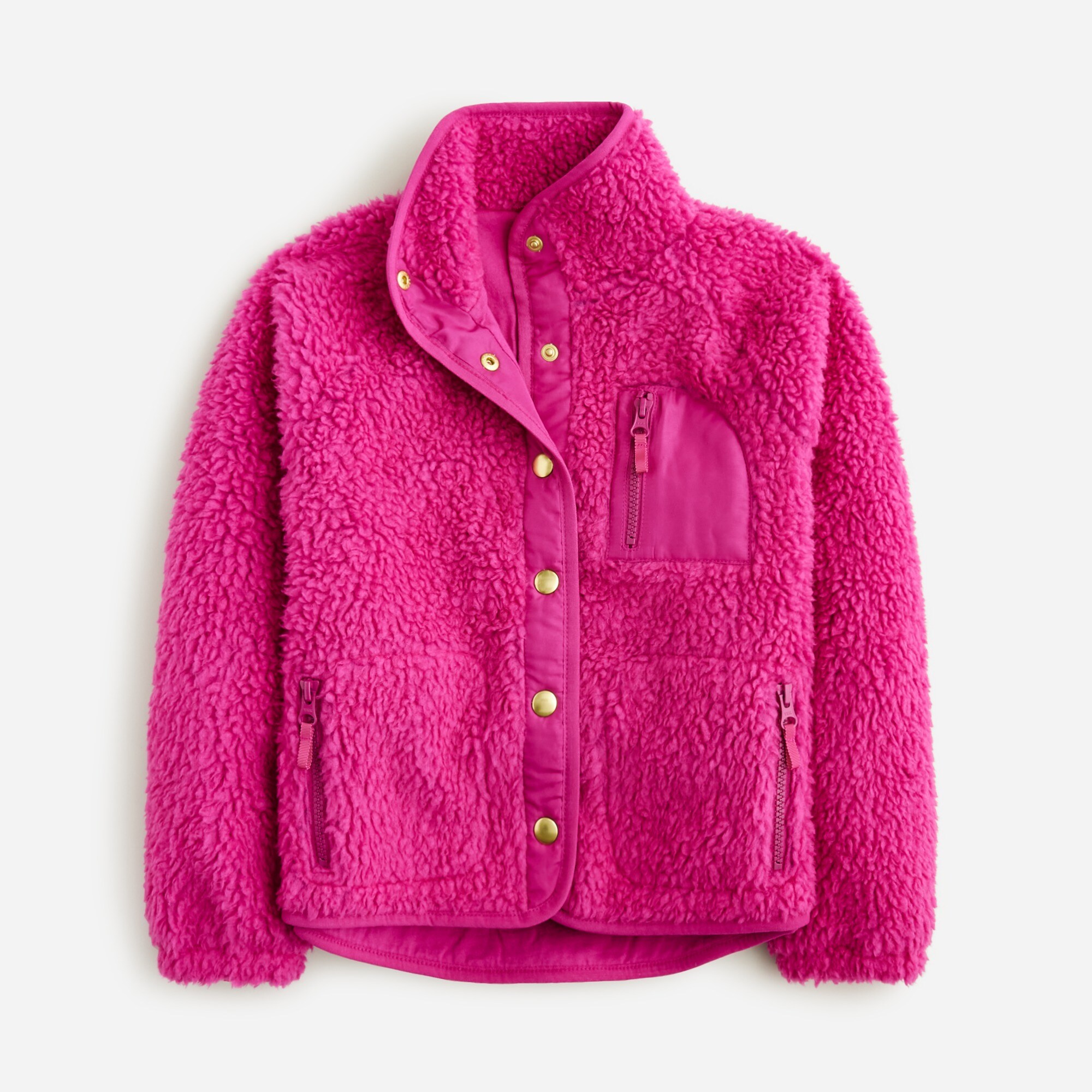  Girls' button-up sherpa jacket