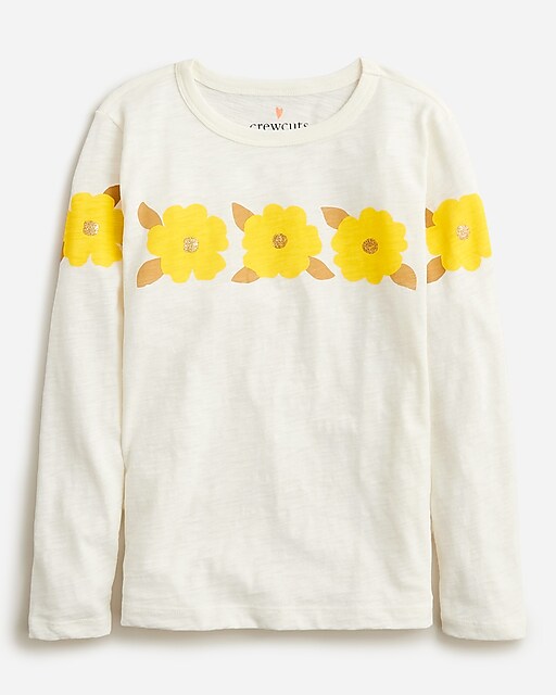 girls Girls' long-sleeve &quot;sunny flower&quot; graphic T-shirt