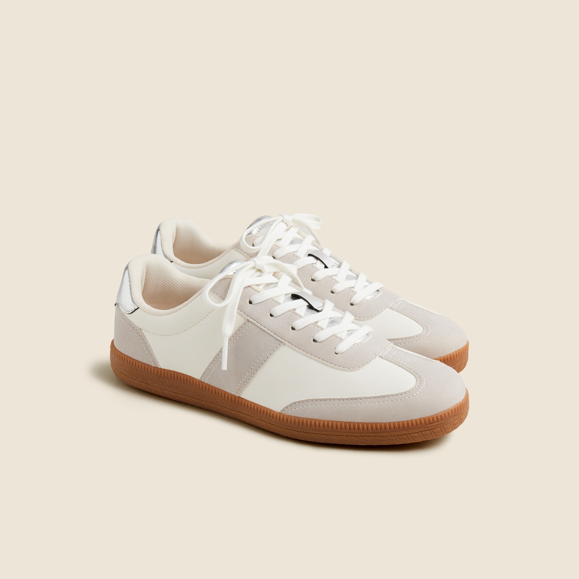 j.crew field sneakers in metallic for women