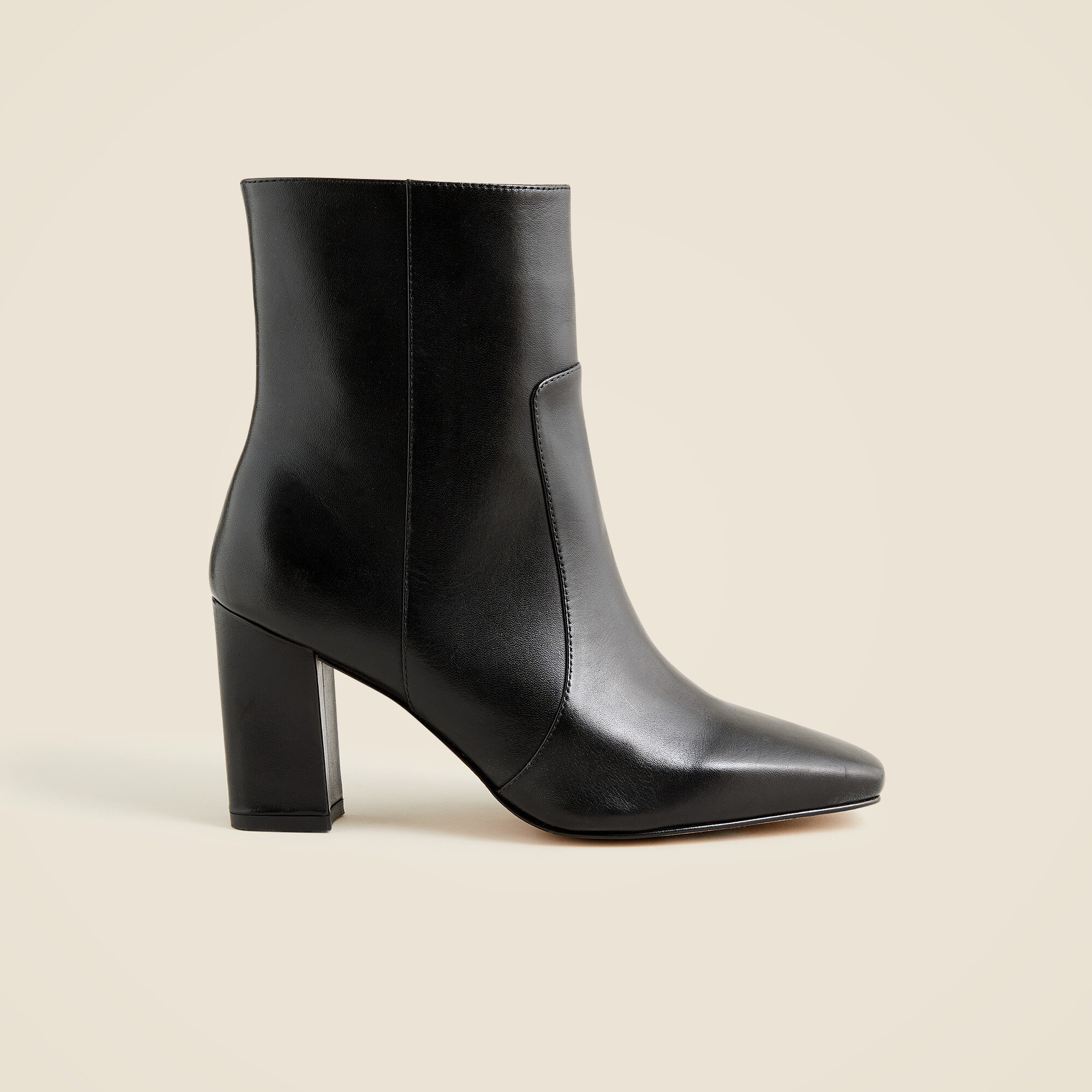 Almond-toe ankle boots in leather