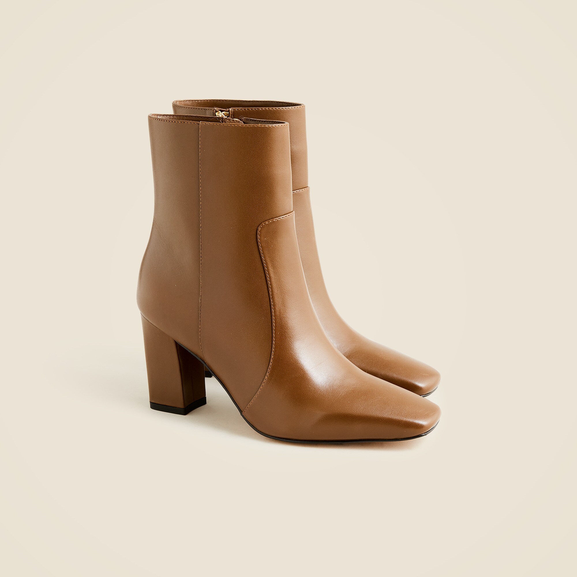 almond-toe ankle boots in leather for women