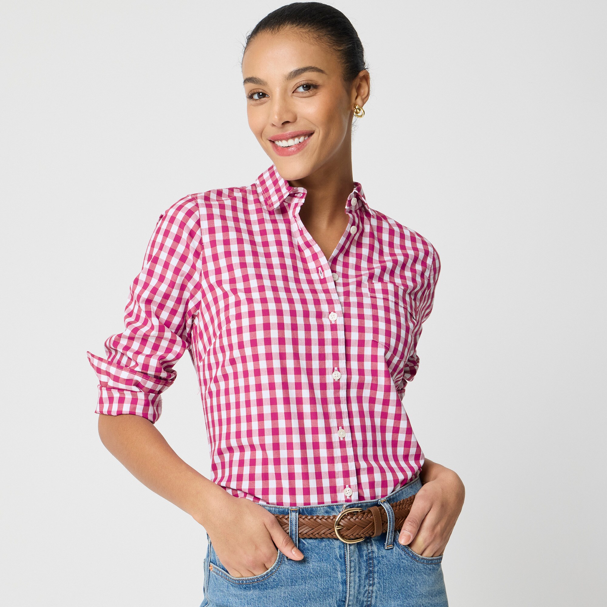 womens Lightweight cotton-blend shirt in signature fit