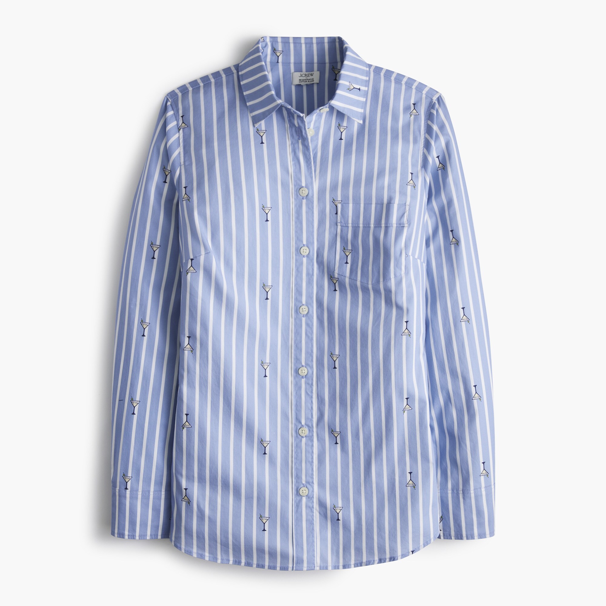 Button-up cotton poplin shirt in signature fit