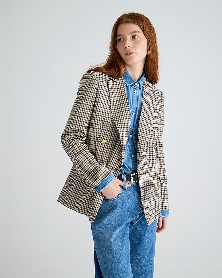 J.Crew: Brynn Blazer In Plaid Italian Wool-blend For Women