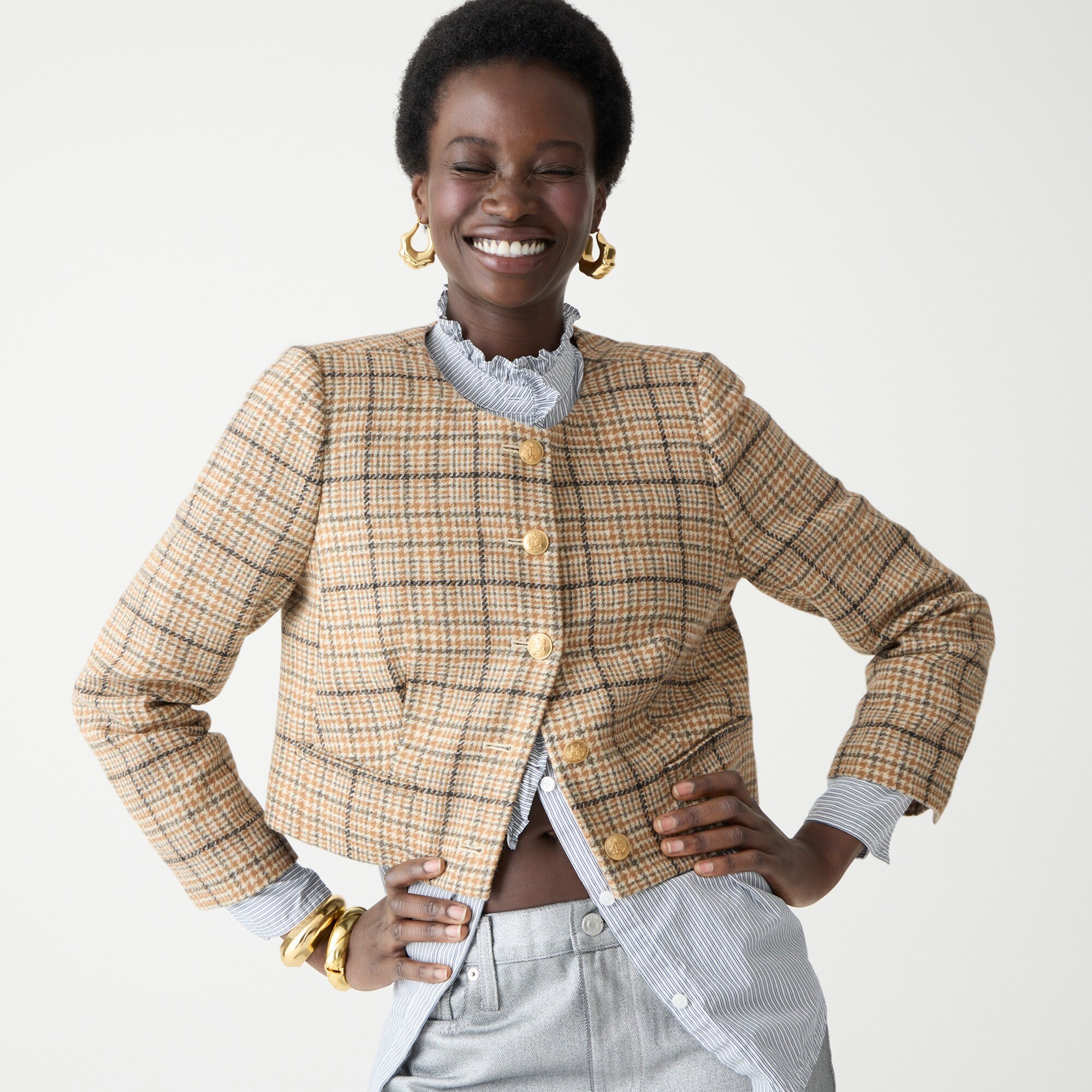 j.crew: louisa lady jacket in plaid english wool for women