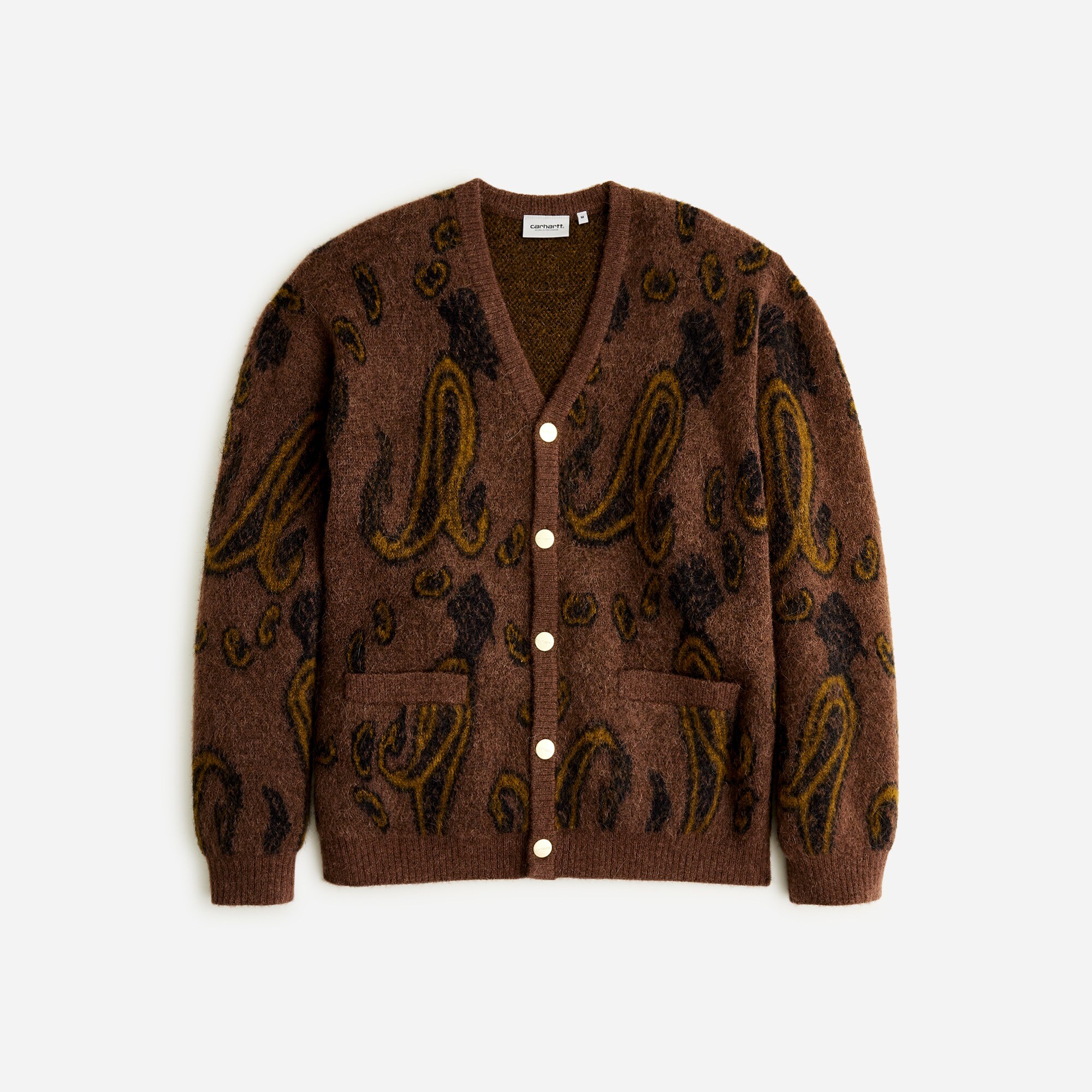 J.Crew Carhartt Work In Progress Wool Cardigan Sweater In Paisley For Men