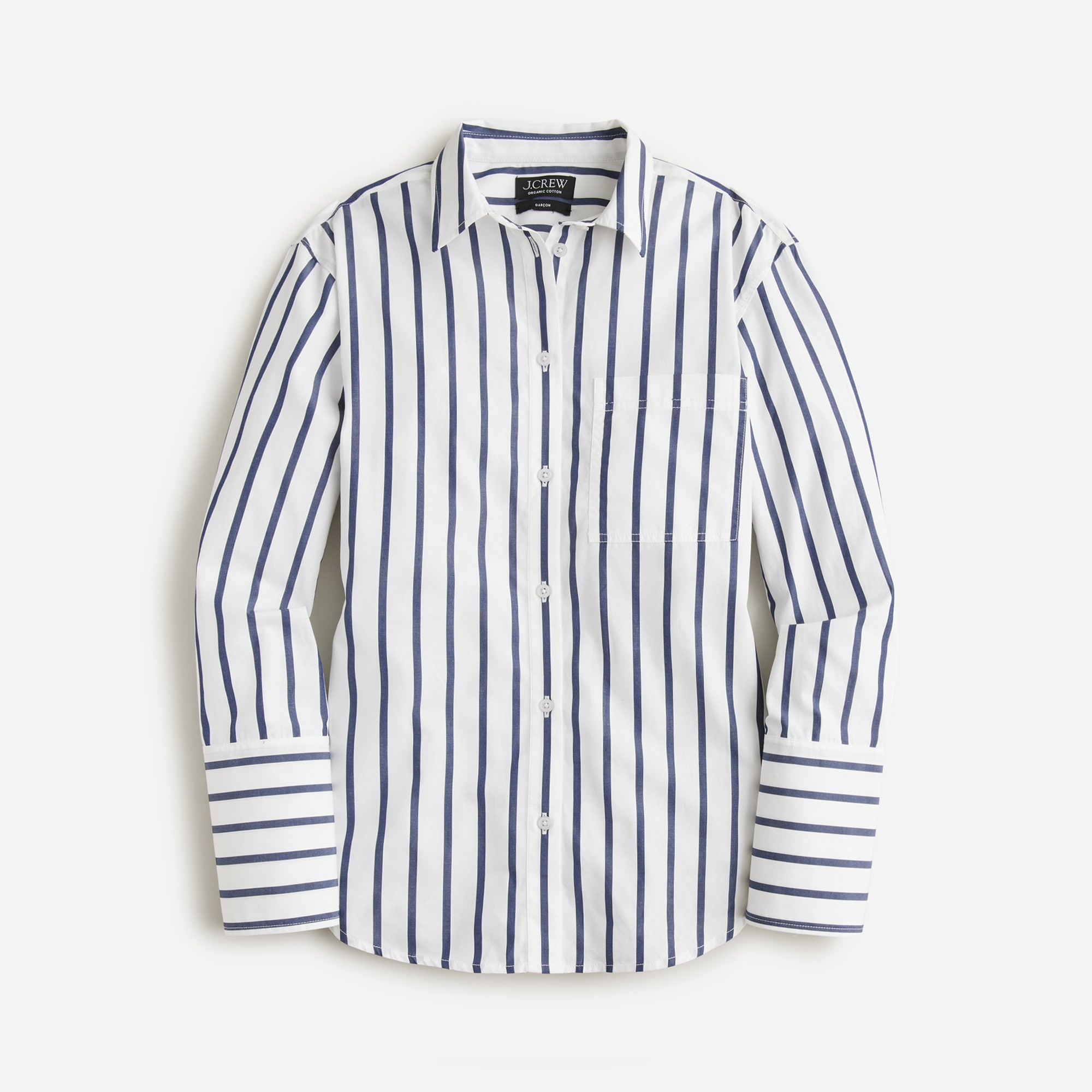 J crew black and white striped shirt sale