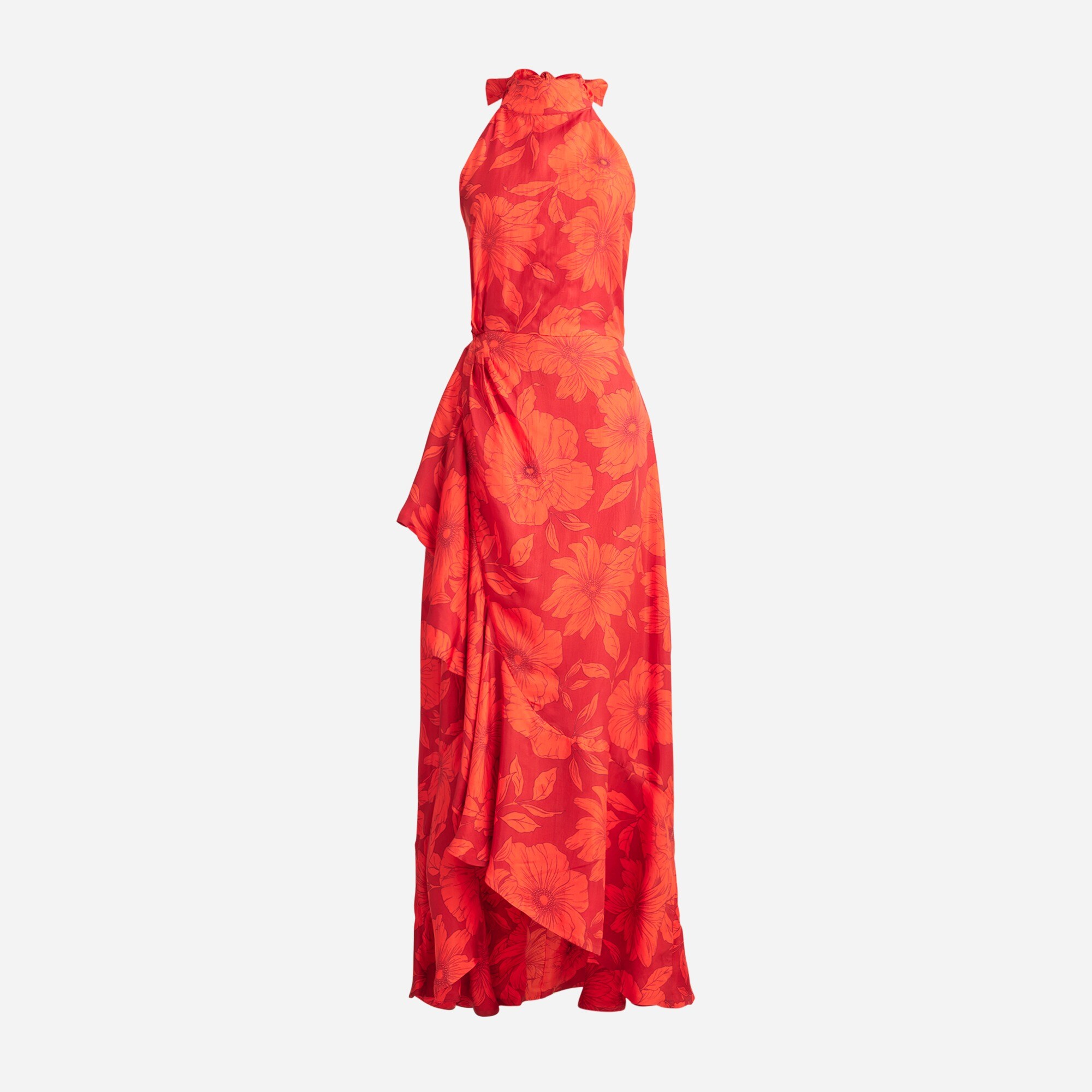 J.Crew Collection Halter tie Cupro blend Dress In Terrace Floral Print For Women