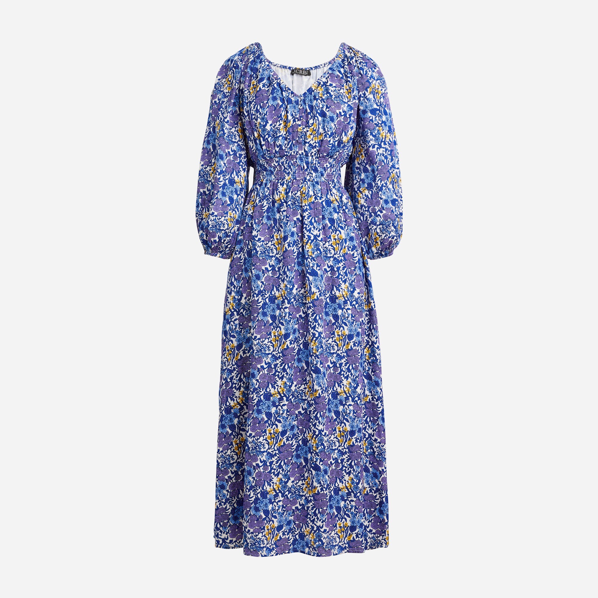 V-neck midi dress in f&ecirc;te floral print