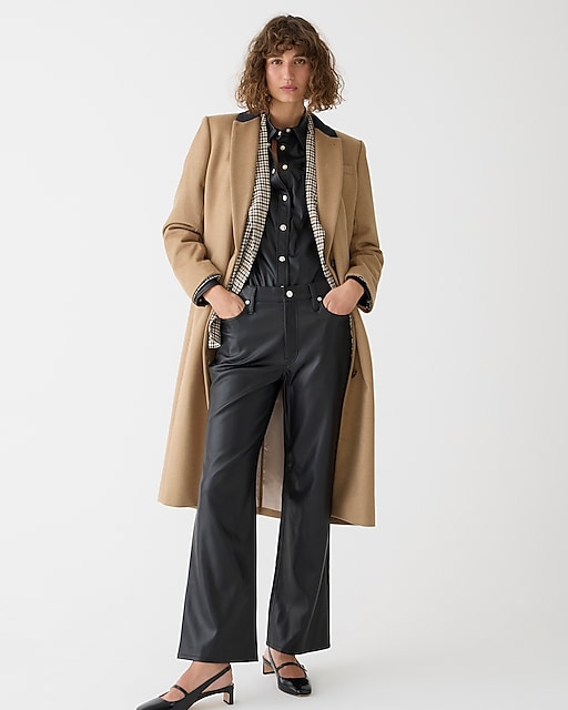 womens Tall slim wide-leg pant in faux leather