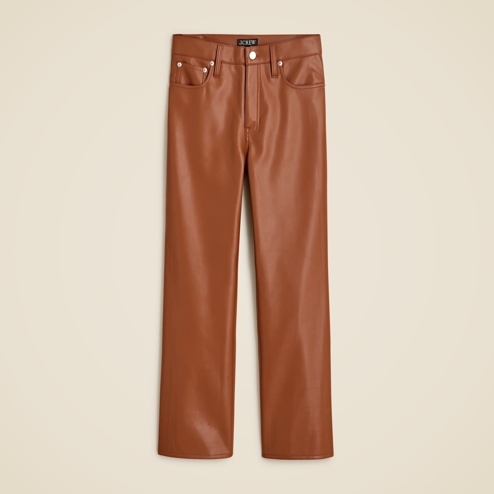 Slim wide-leg pant in faux leather