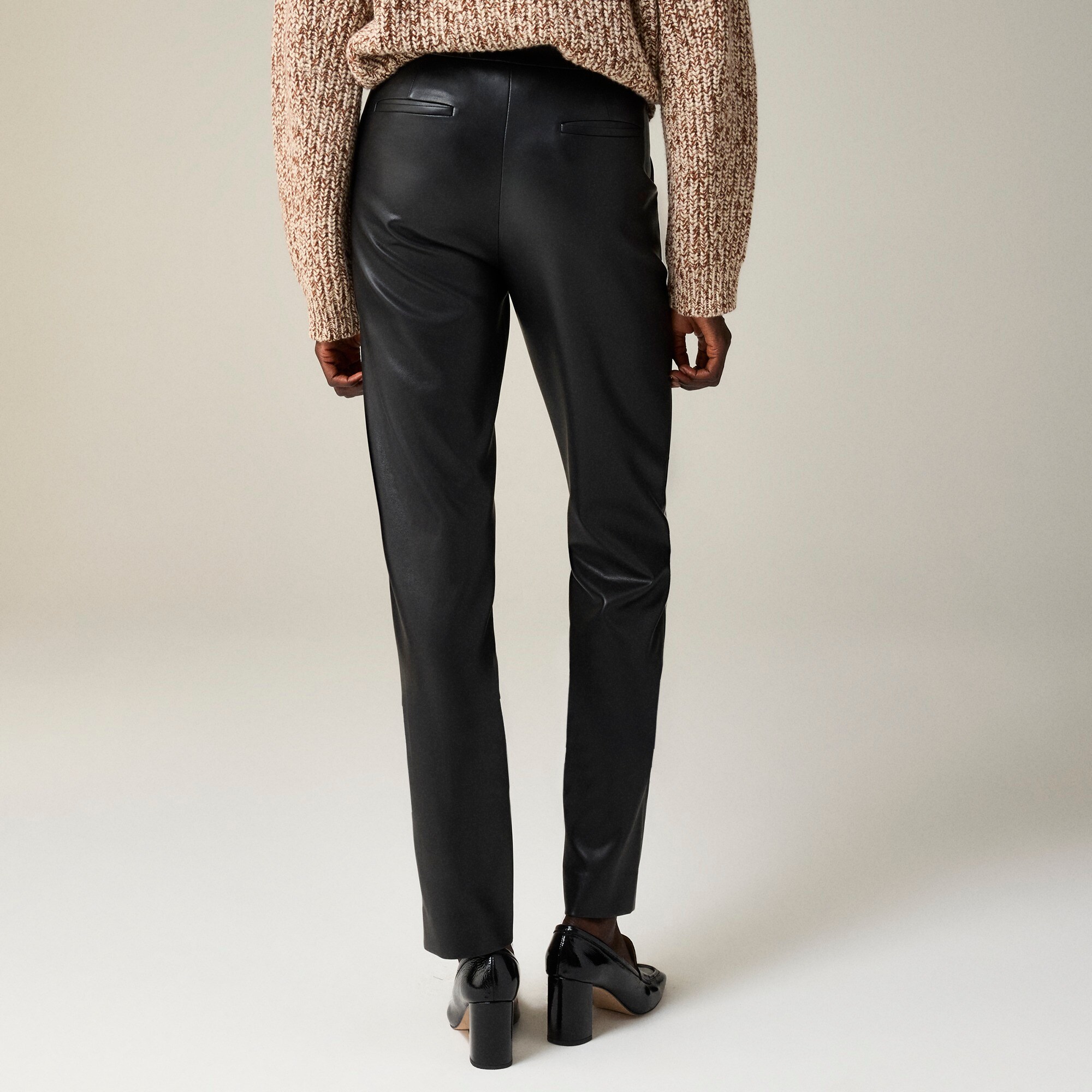 Petite Kate straight-leg pant in faux leather