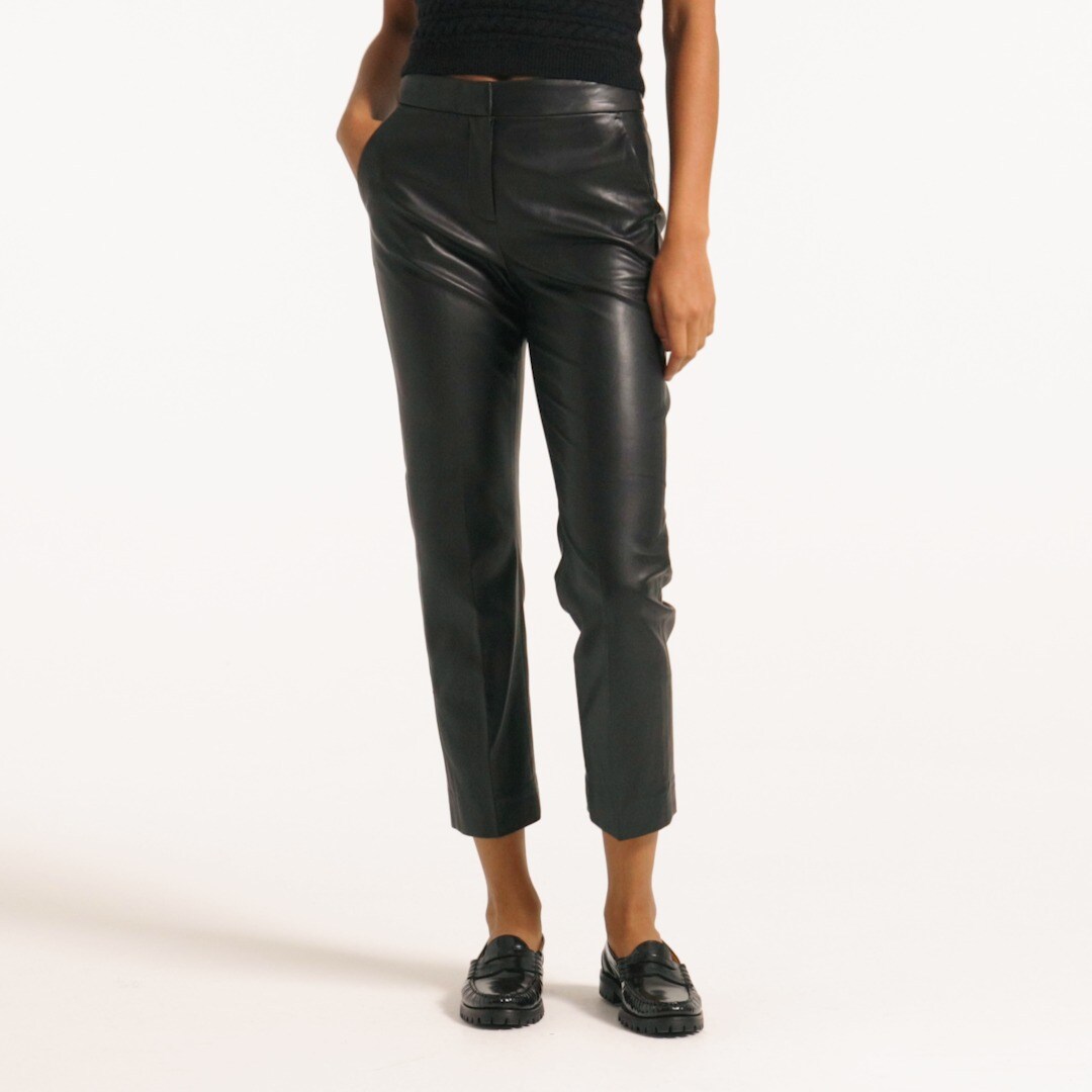 Kate straight-leg pant in faux leather