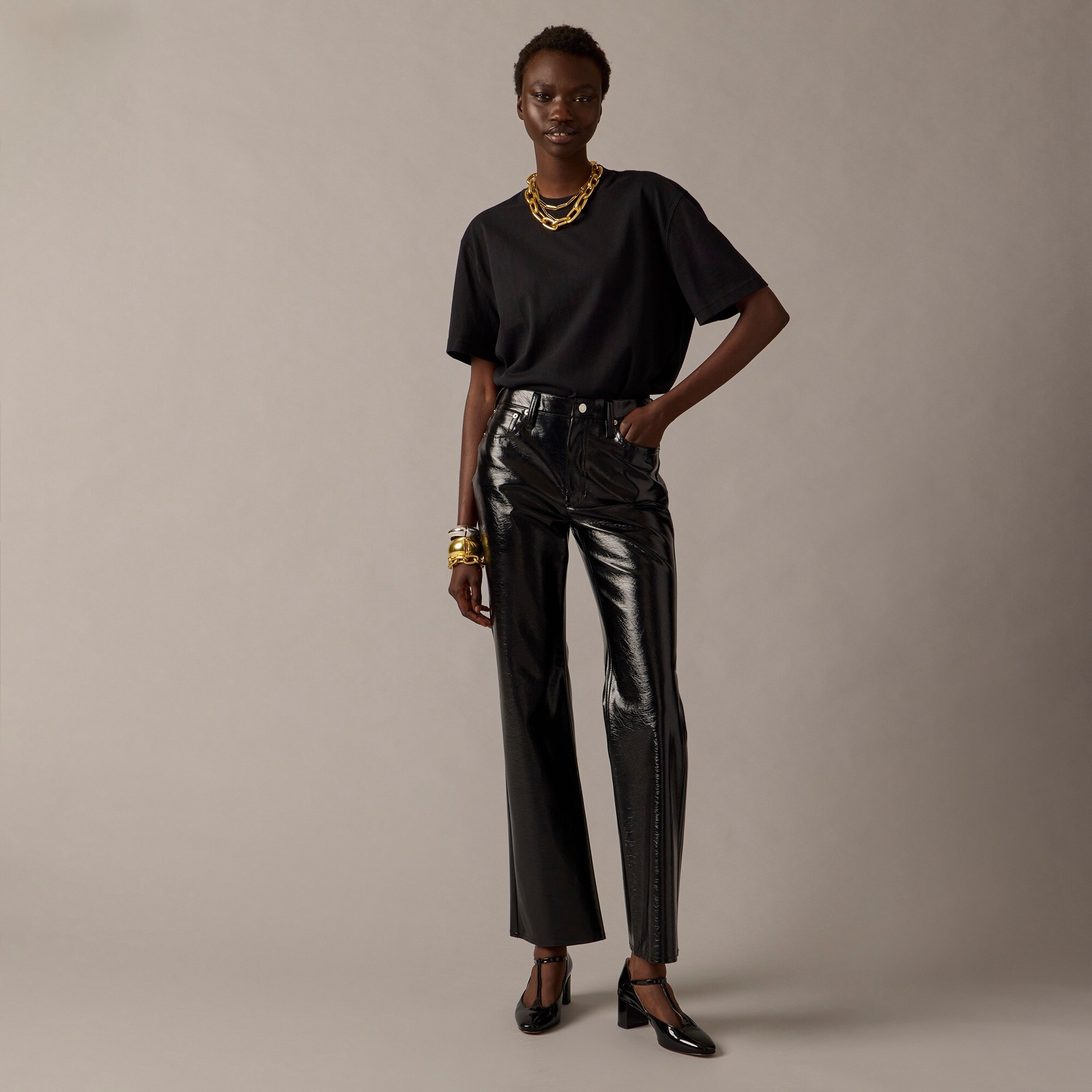 J.Crew: Collection Demi-boot Pant In Faux Patent Leather For Women