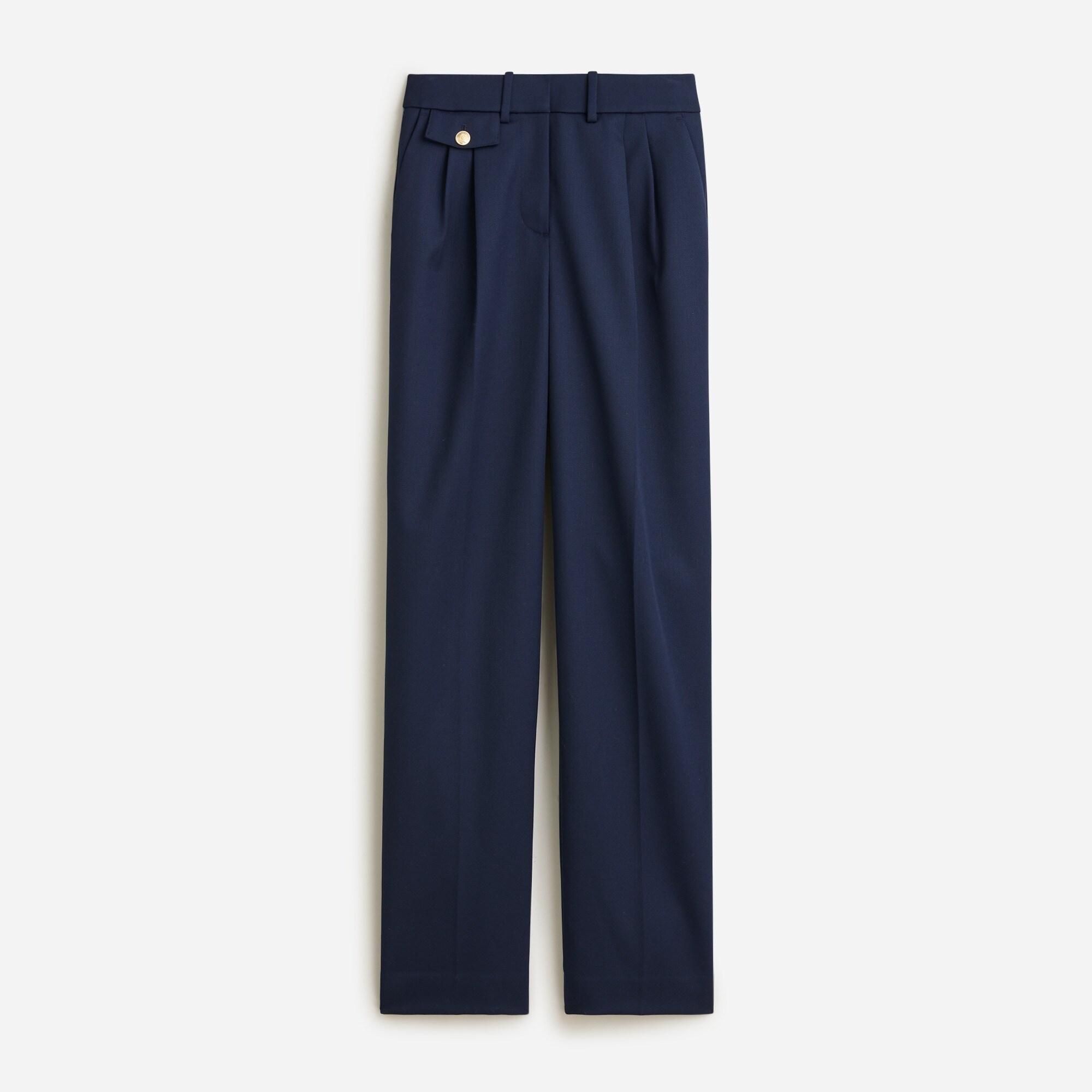 J.Crew: Collection Pleated Wide-leg Trouser Pant In Wool