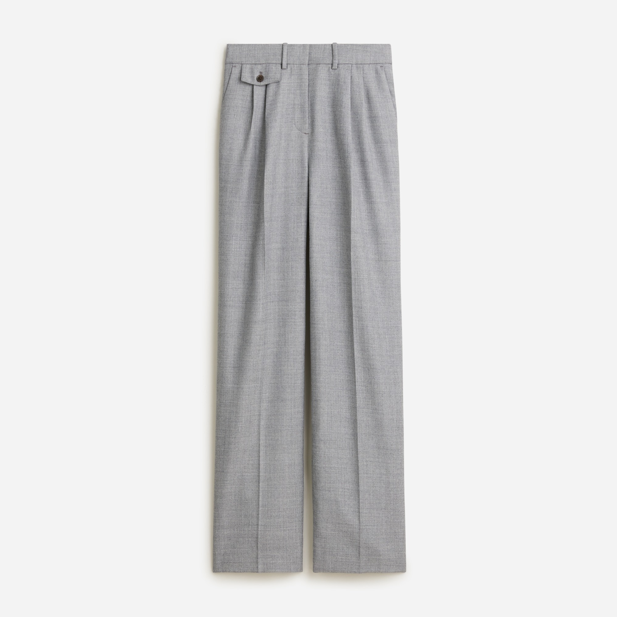 J.Crew: Collection Pleated Wide-leg Pant In Wool Blend For Women